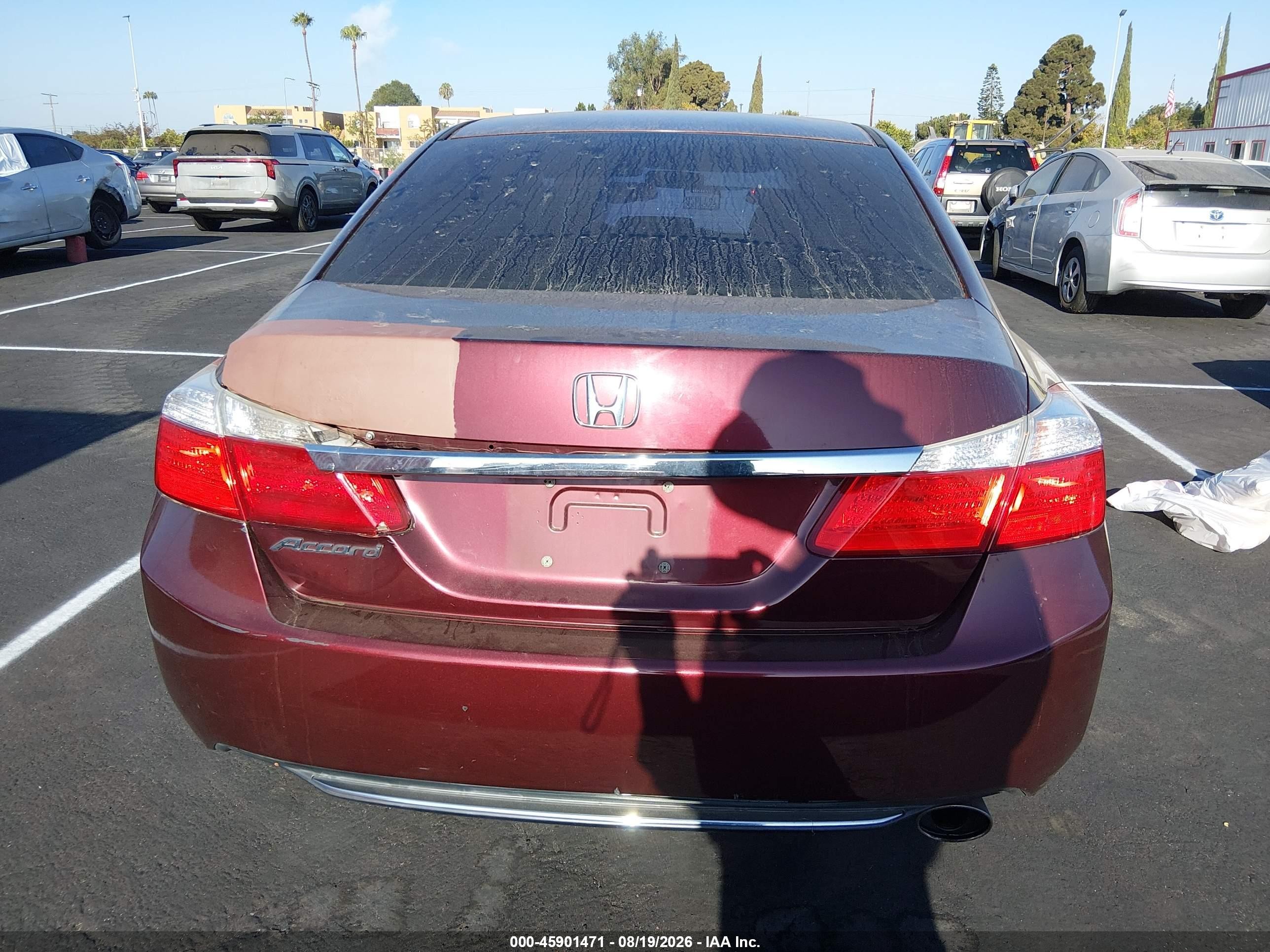 2014 Honda Accord Lx Burgundy vin: 1HGCR2F32EA085443