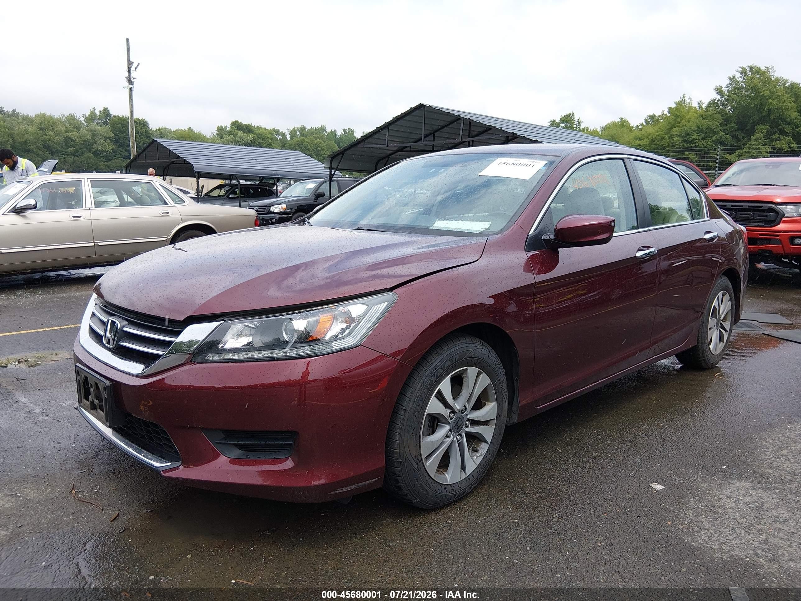 2014 Honda Accord Lx Burgundy vin: 1HGCR2F32EA094269