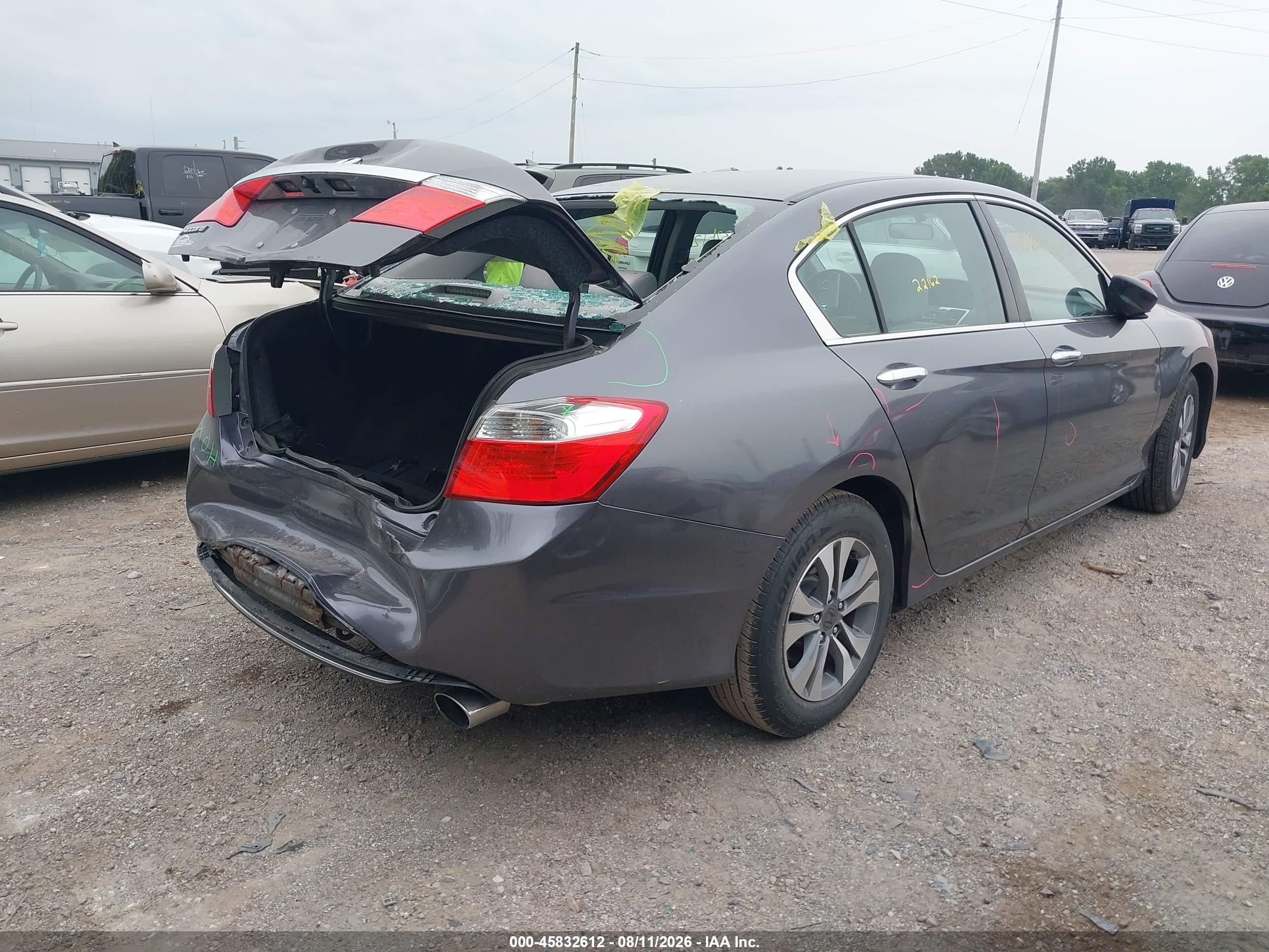 2014 Honda Accord Lx Gray vin: 1HGCR2F32EA158889