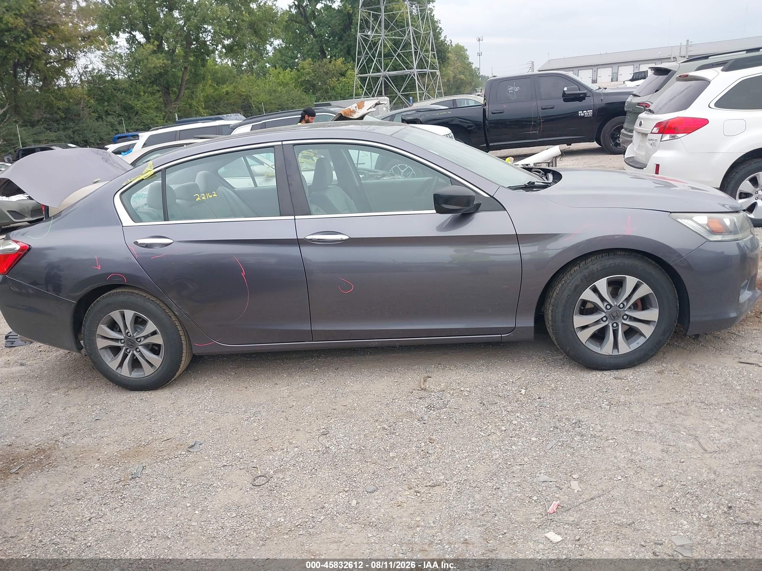 2014 Honda Accord Lx Gray vin: 1HGCR2F32EA158889