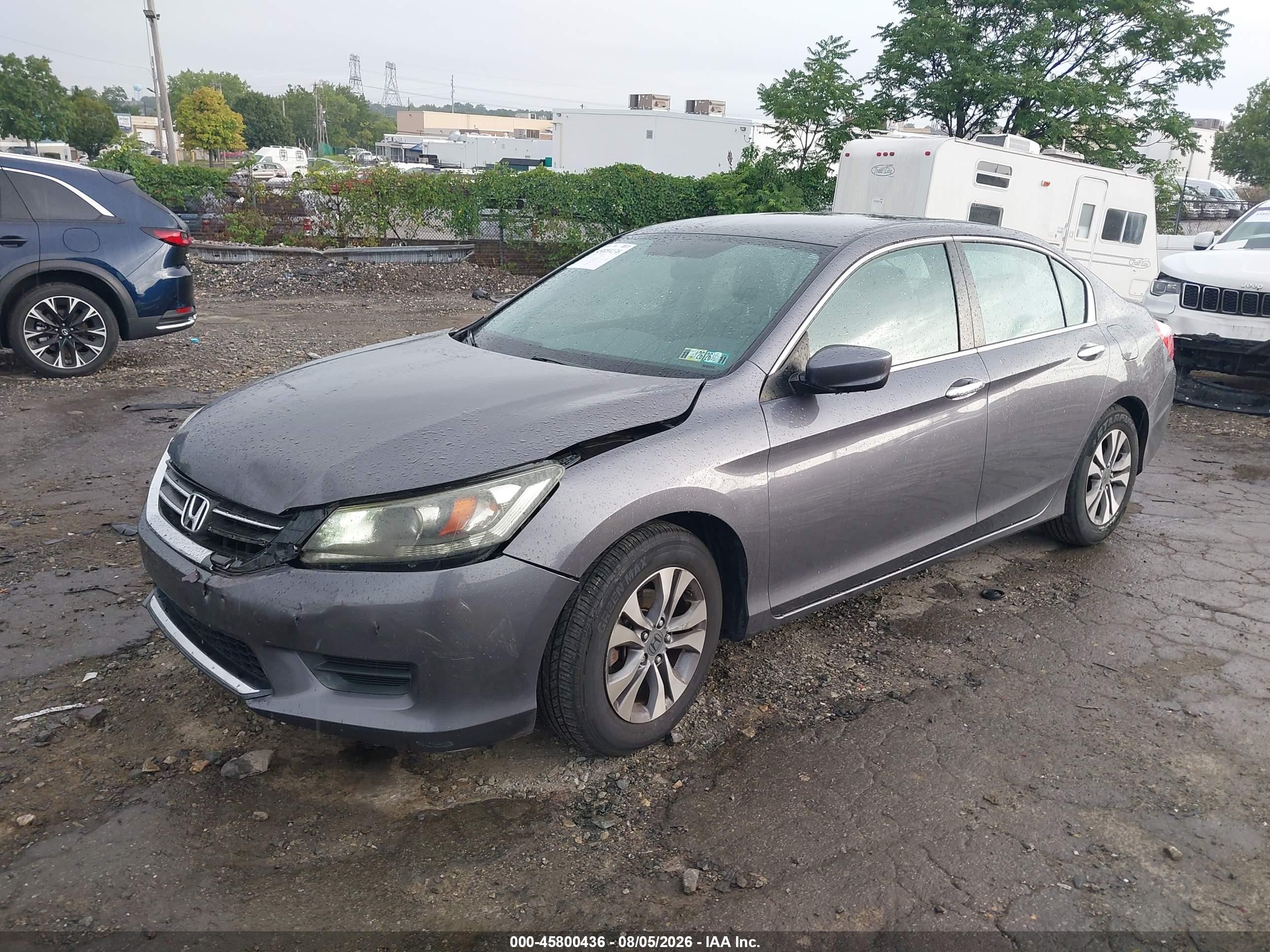 2014 Honda Accord Lx Gray vin: 1HGCR2F32EA225443