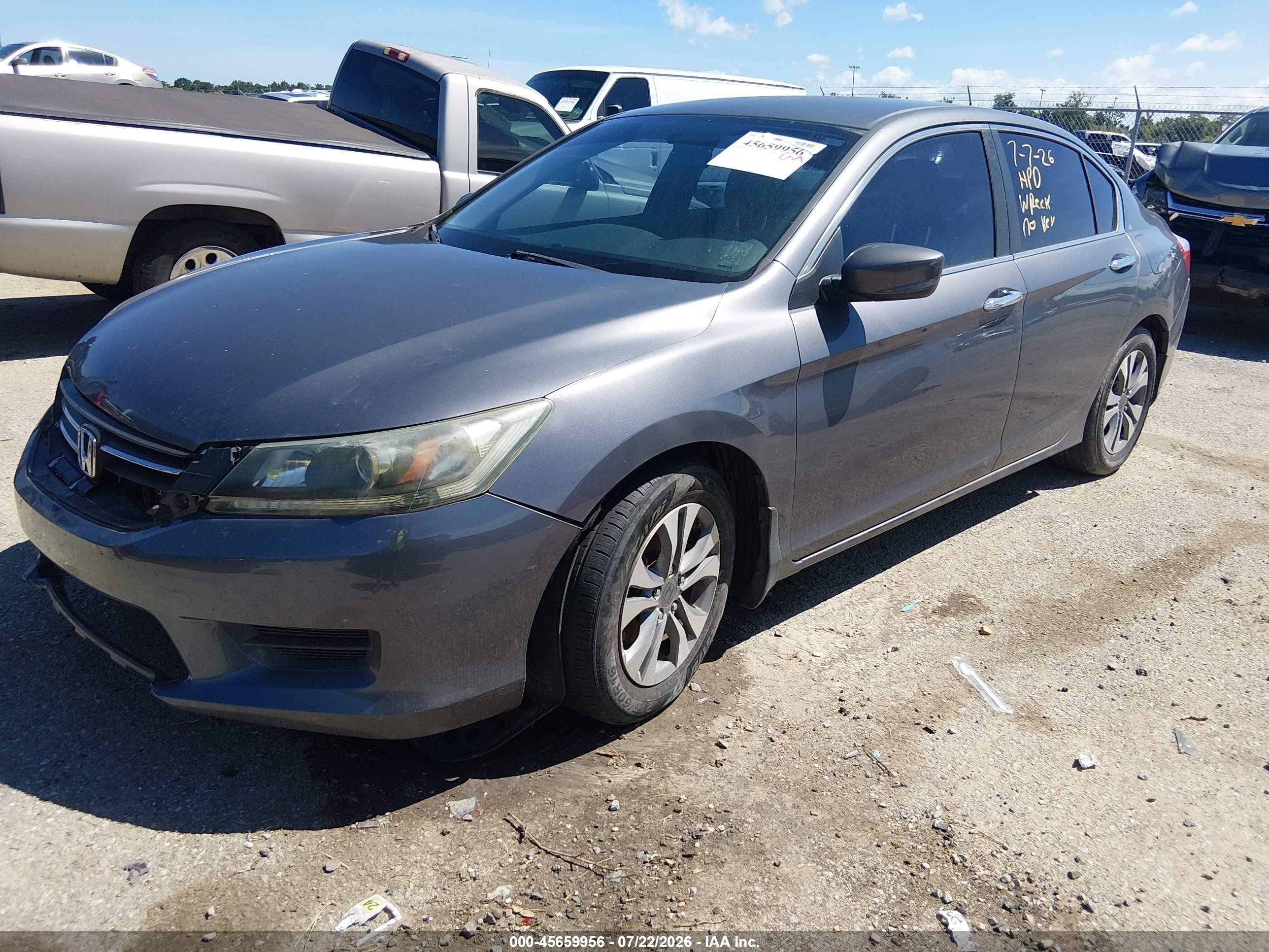 2014 Honda Accord Lx Gray vin: 1HGCR2F32EA273928