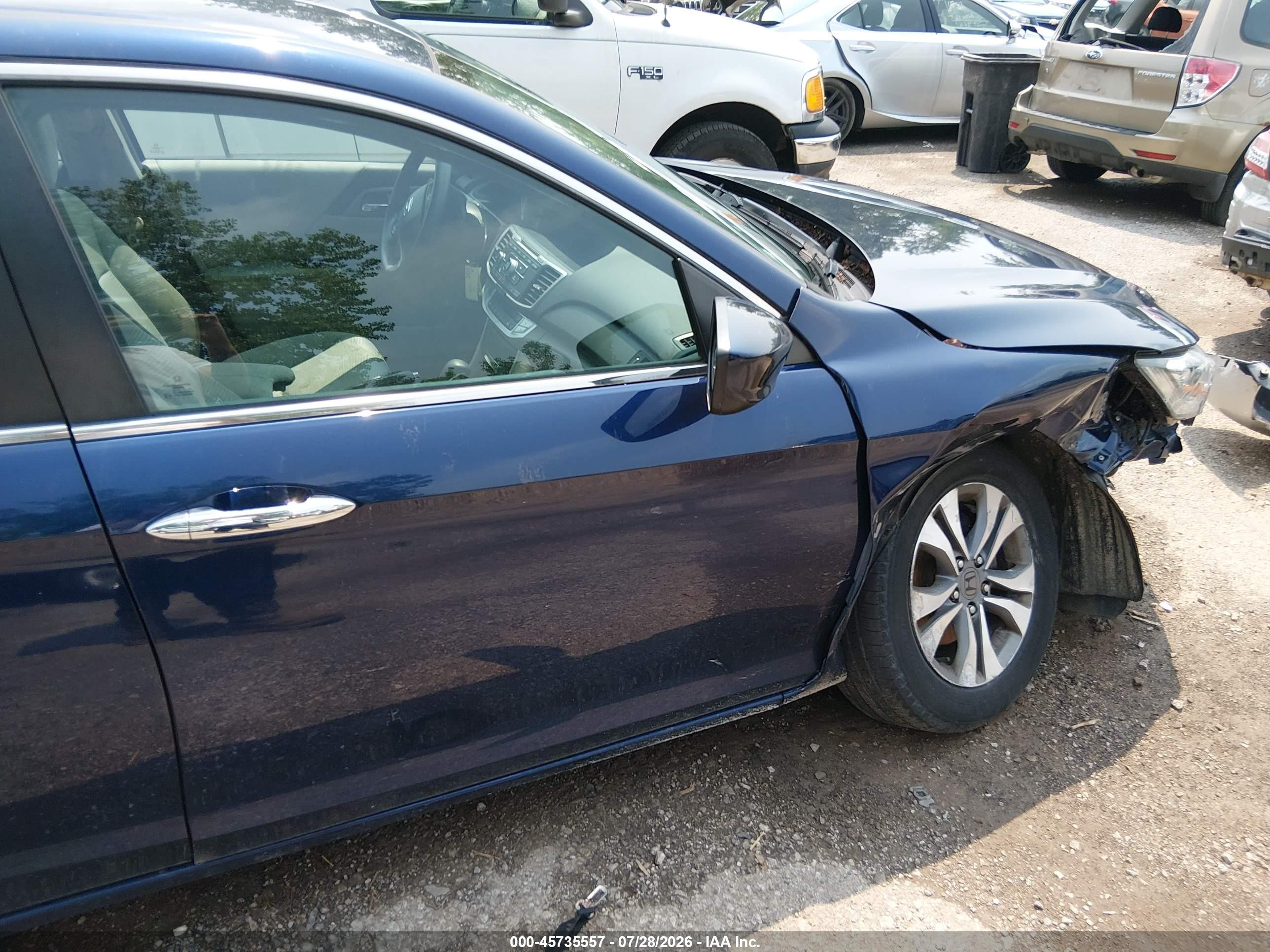 2014 Honda Accord Lx Blue vin: 1HGCR2F32EA283407