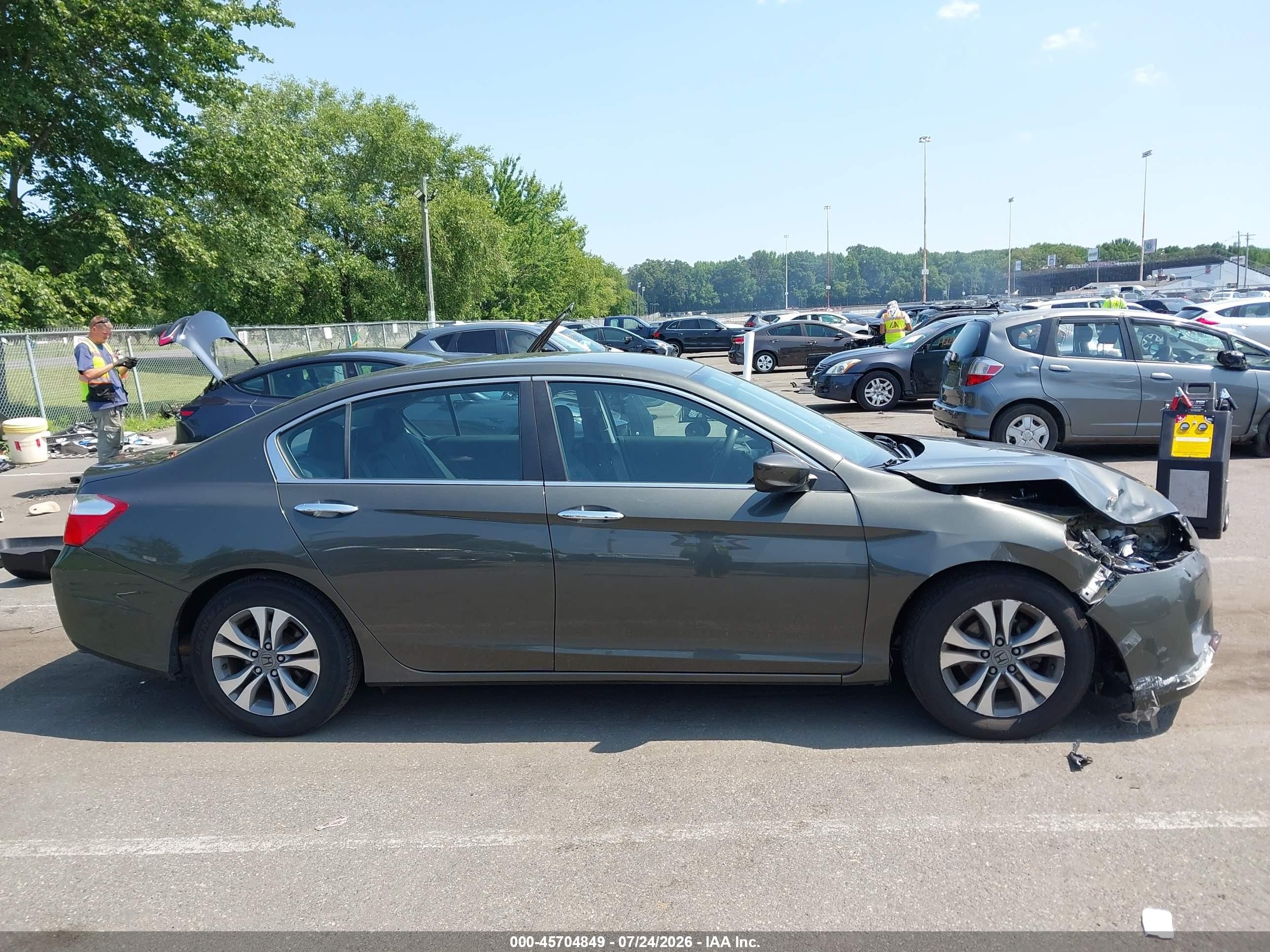 2014 Honda Accord Lx Gray vin: 1HGCR2F32EA297436