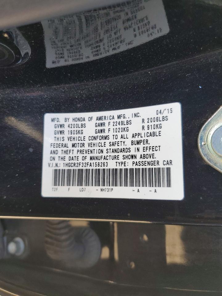 2015 Honda Accord Lx Black vin: 1HGCR2F32FA158263