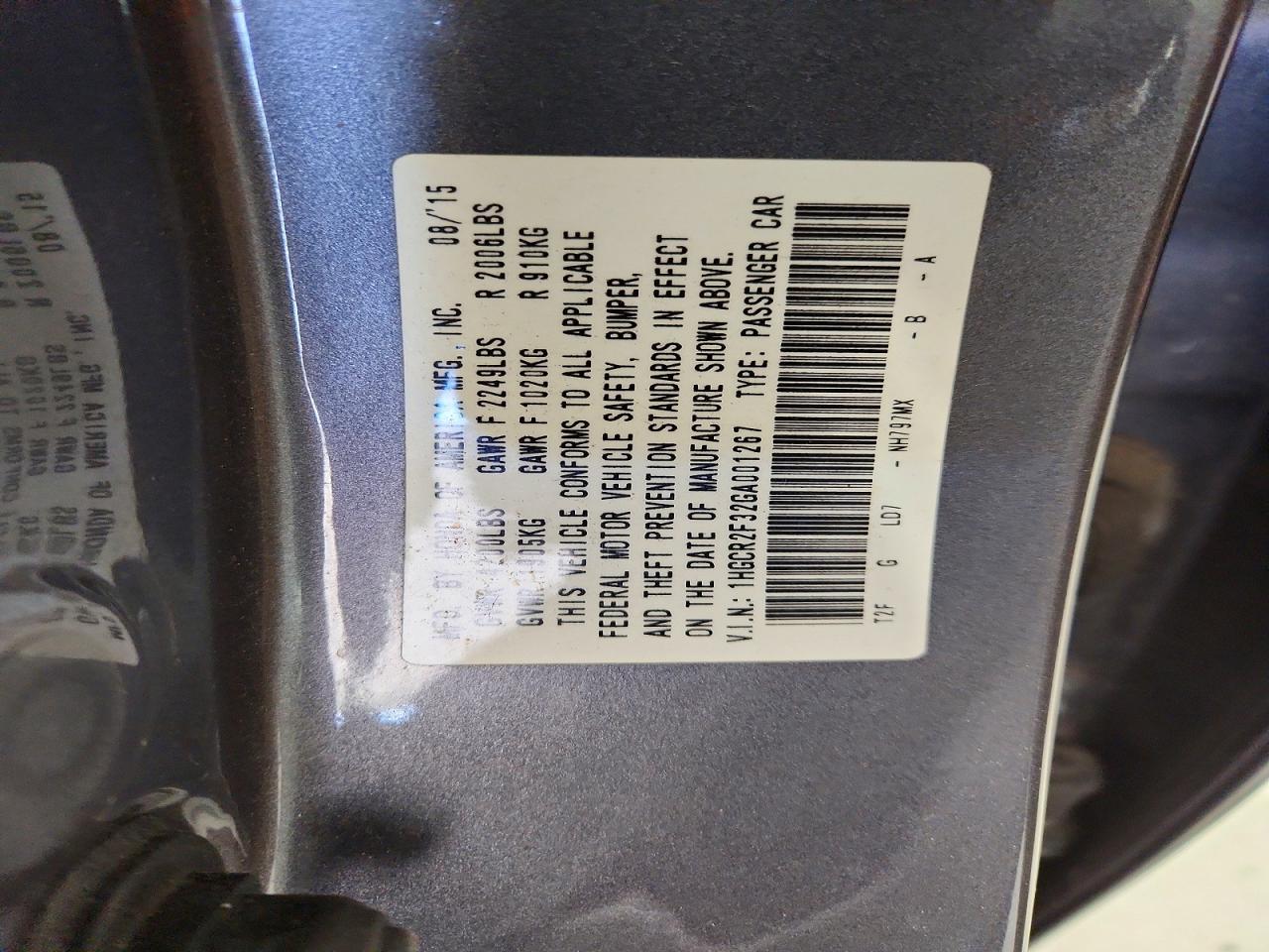 2016 Honda Accord Lx Gray vin: 1HGCR2F32GA001267