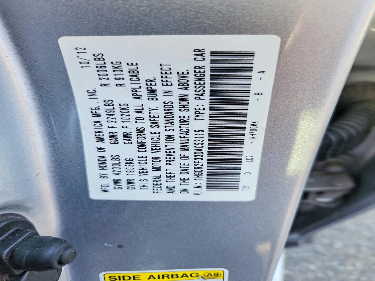 2013 Honda Accord Lx Silver vin: 1HGCR2F33DA053115