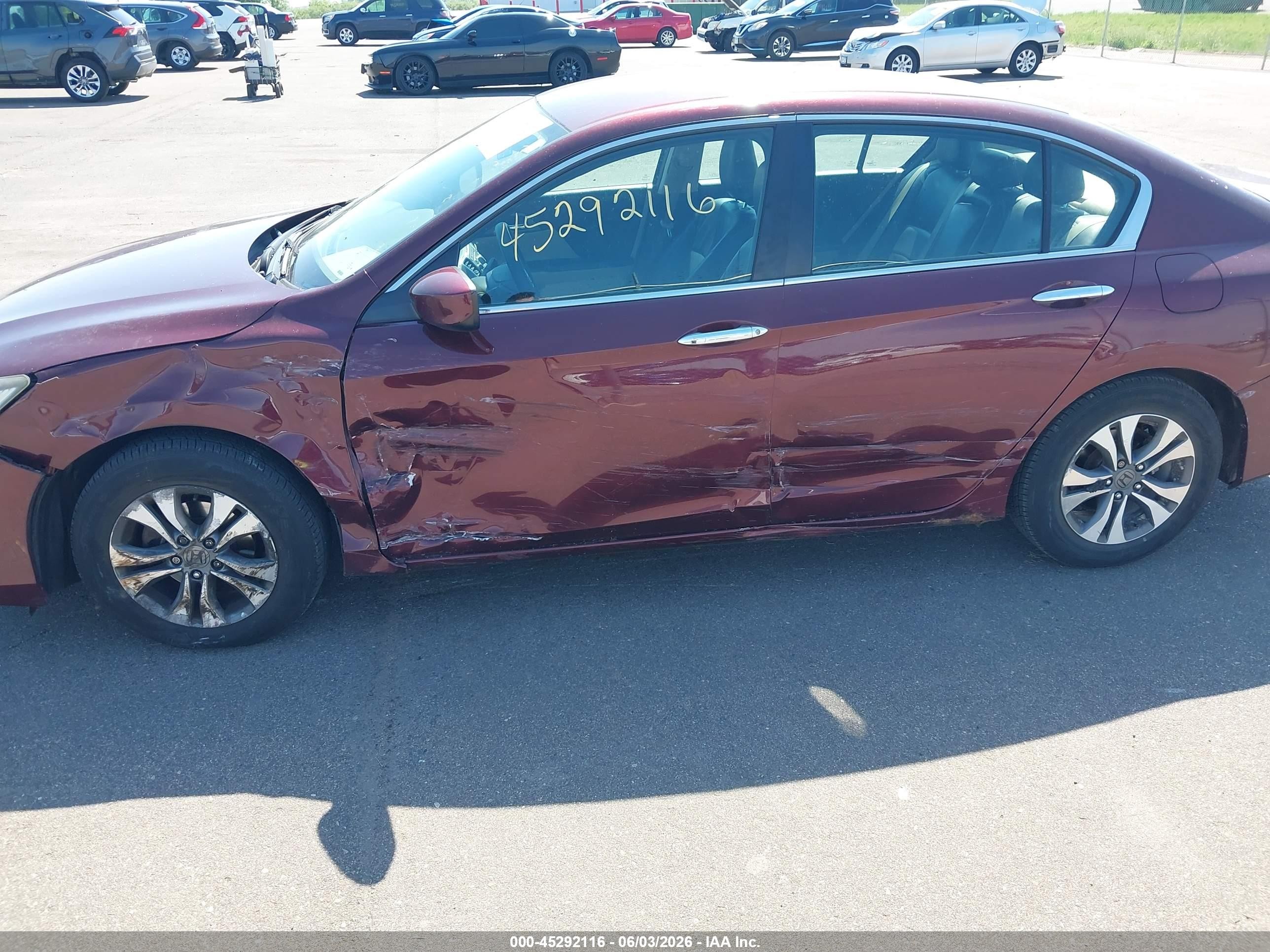 2013 Honda Accord Lx Maroon vin: 1HGCR2F33DA163856