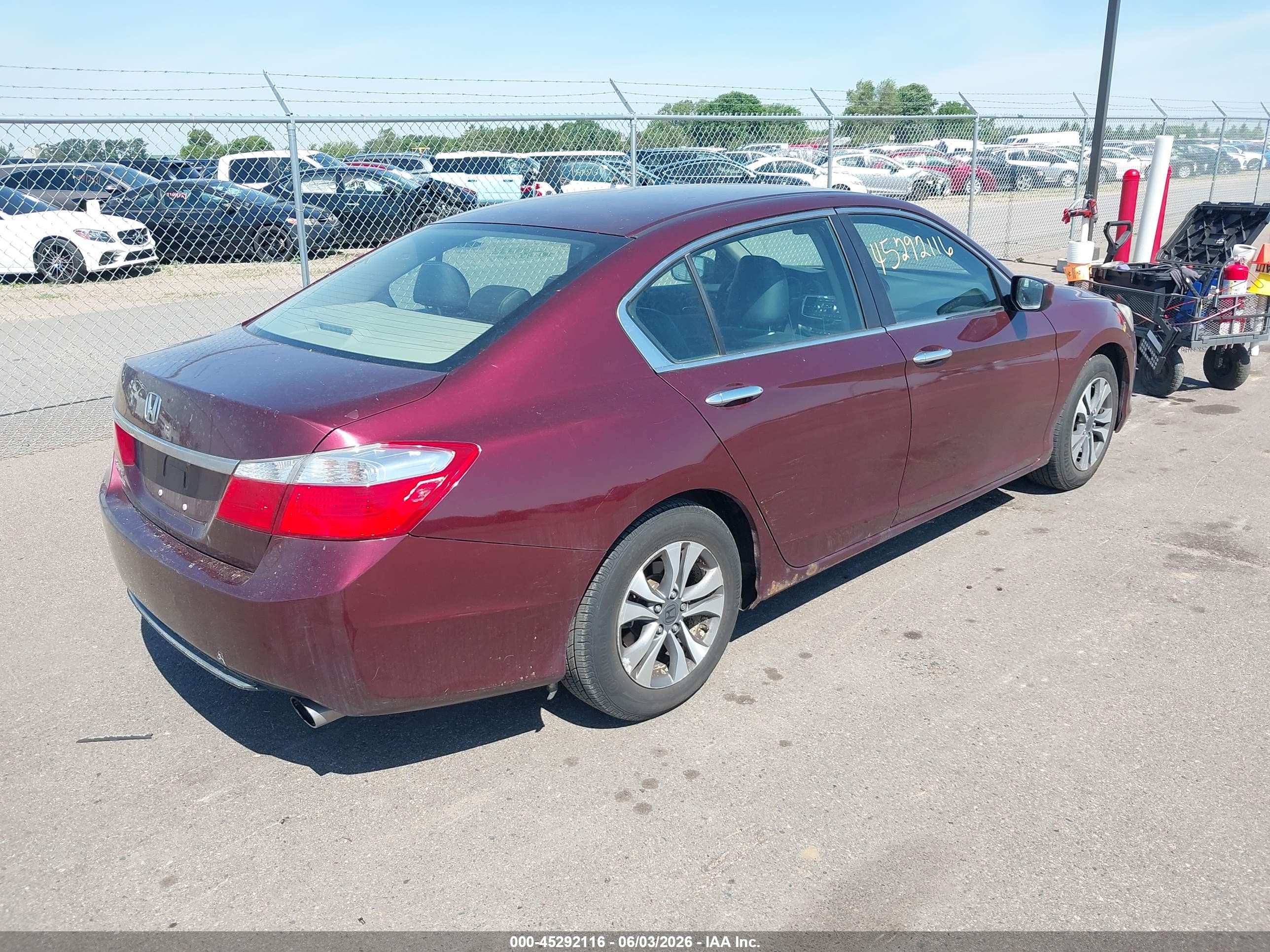 2013 Honda Accord Lx Maroon vin: 1HGCR2F33DA163856