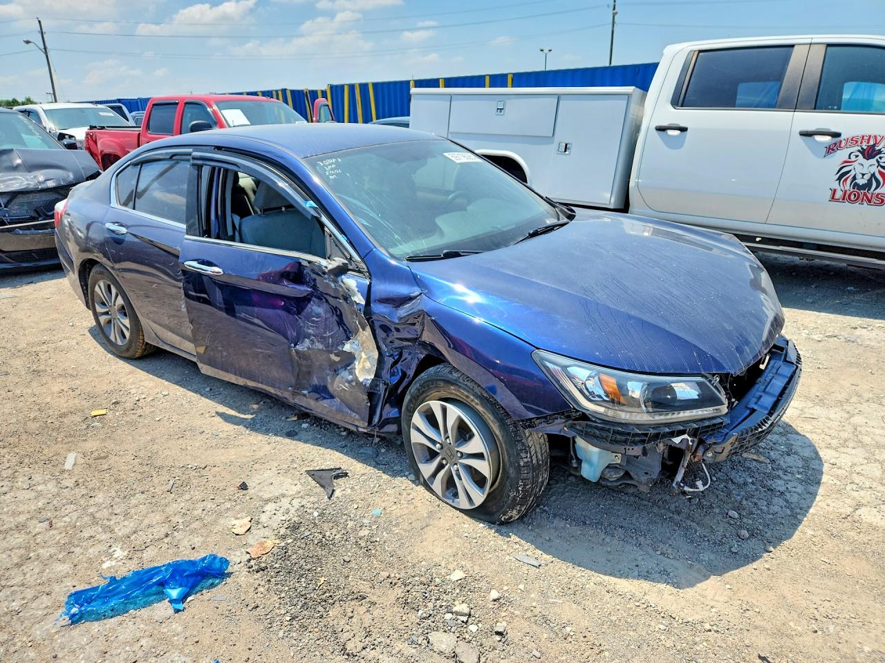 2013 Honda Accord Lx Blue vin: 1HGCR2F33DA164098