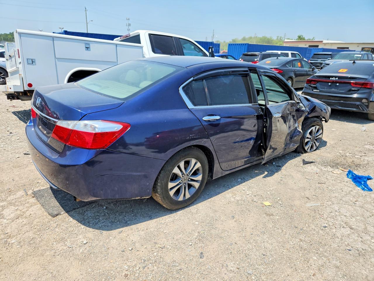 2013 Honda Accord Lx Blue vin: 1HGCR2F33DA164098