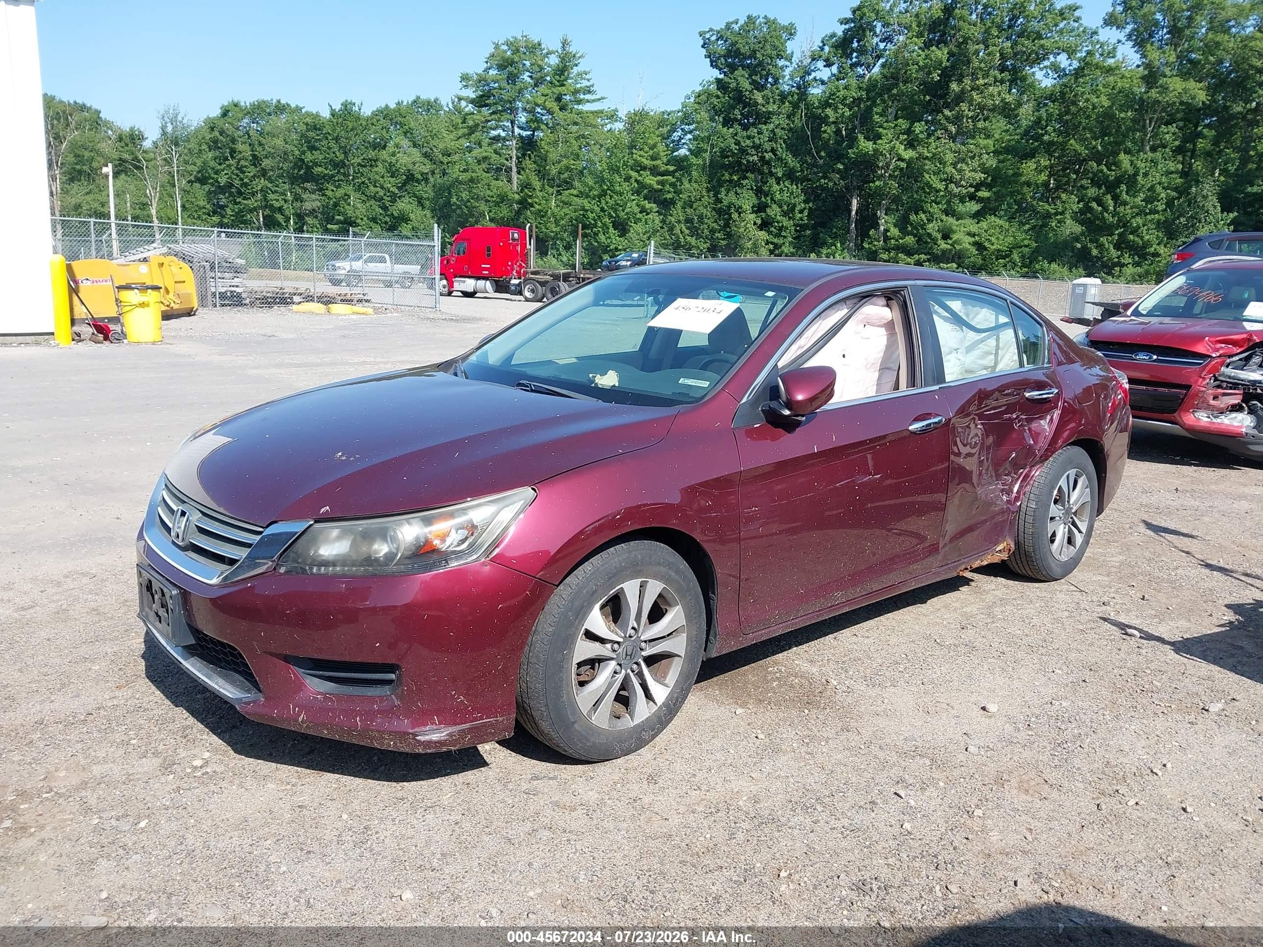 2013 Honda Accord Lx Red vin: 1HGCR2F33DA187798