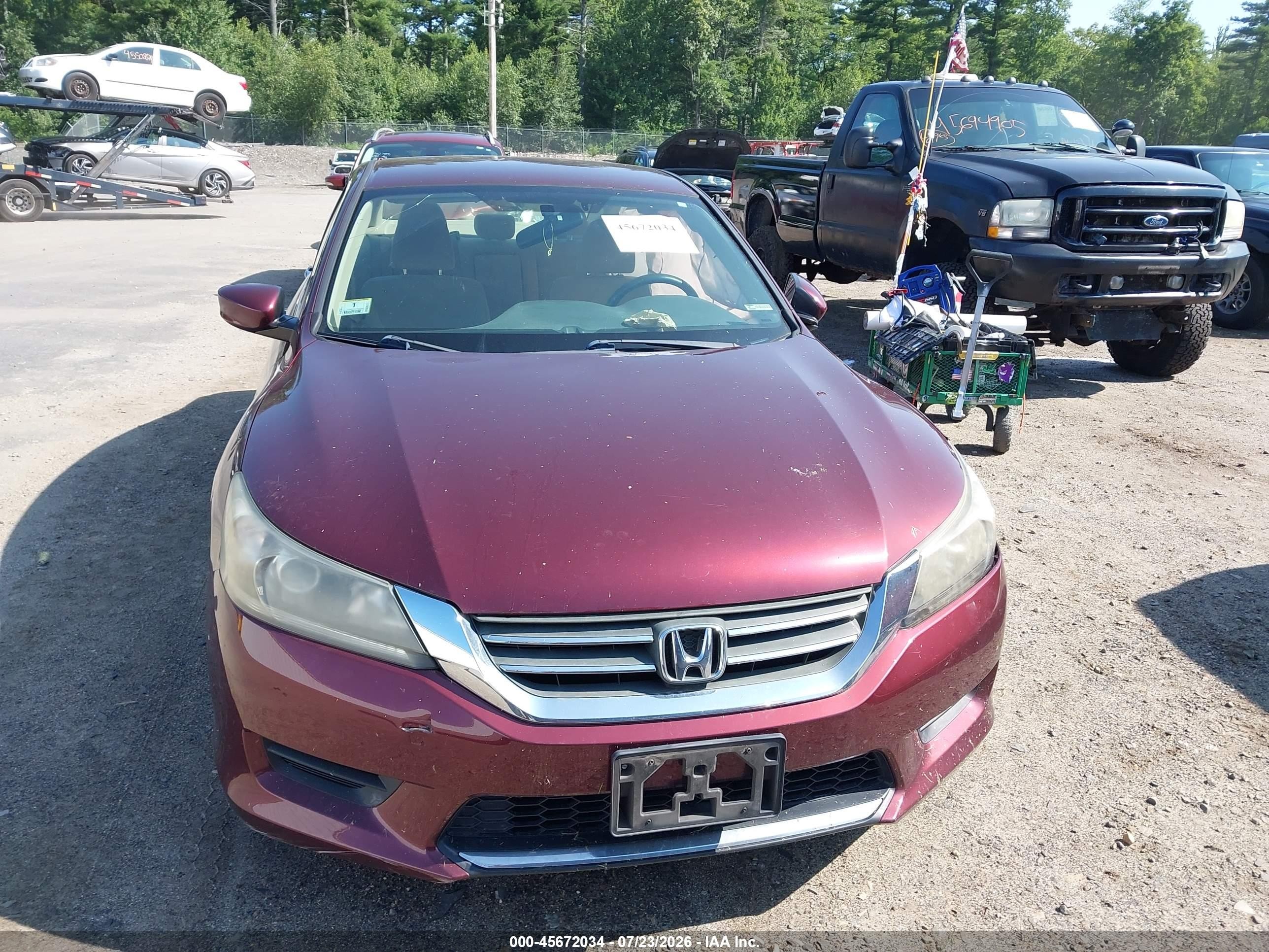 2013 Honda Accord Lx Red vin: 1HGCR2F33DA187798