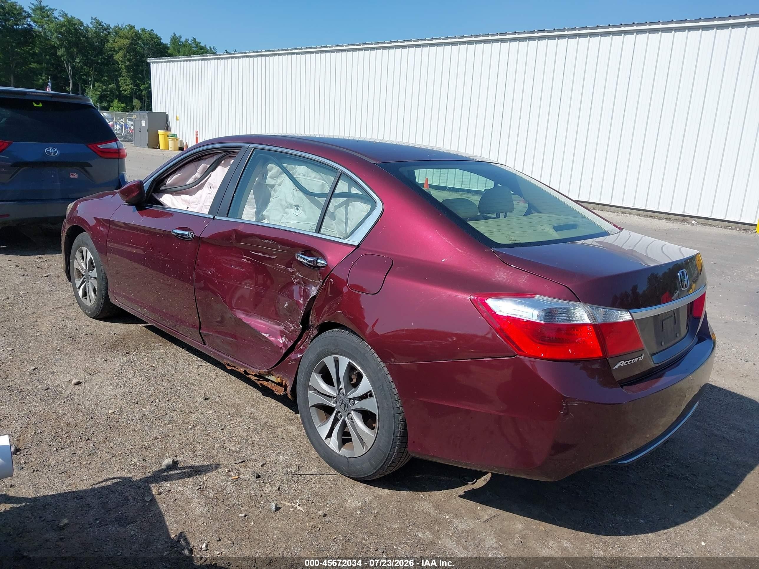 2013 Honda Accord Lx Red vin: 1HGCR2F33DA187798