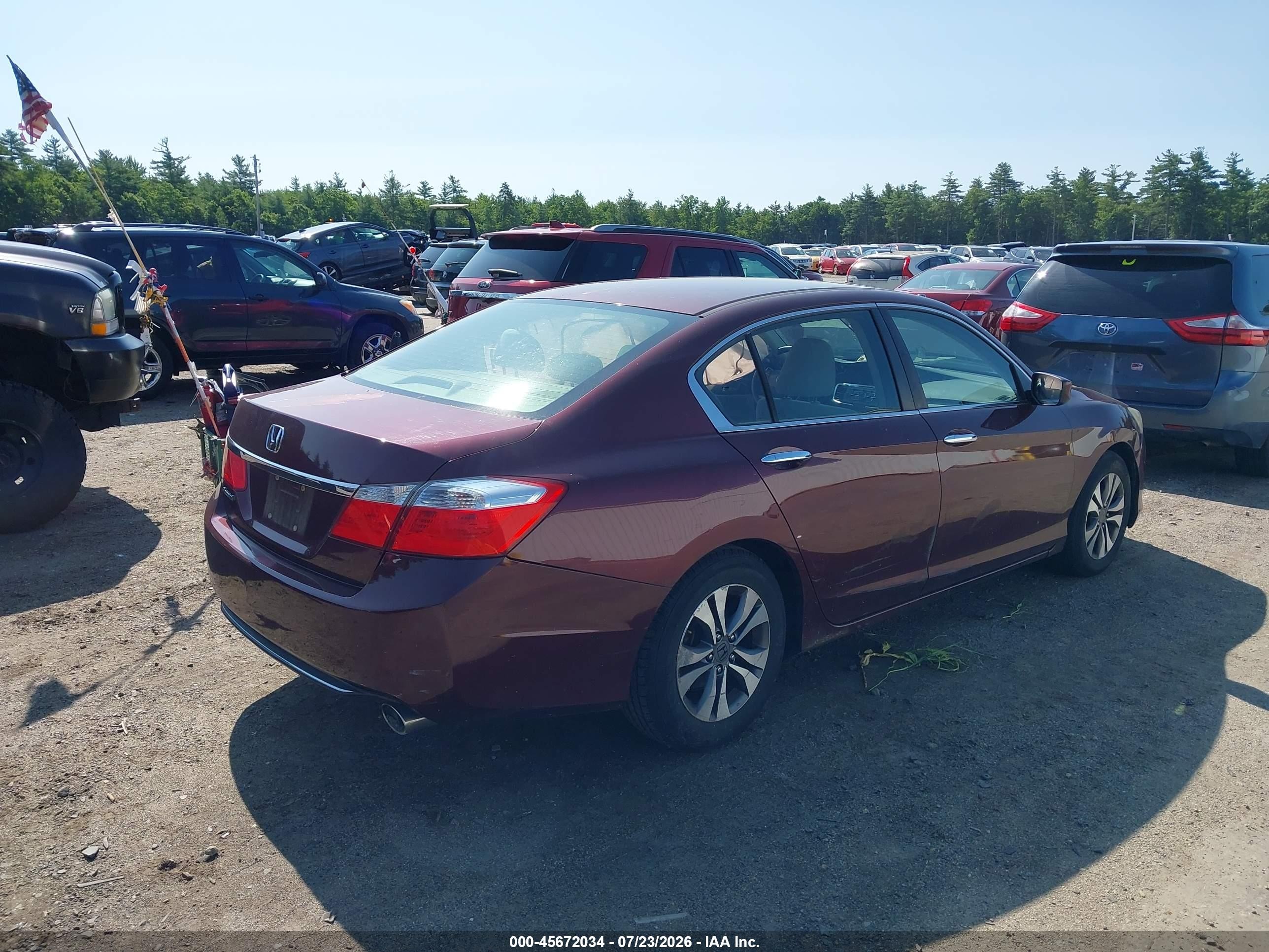 2013 Honda Accord Lx Red vin: 1HGCR2F33DA187798