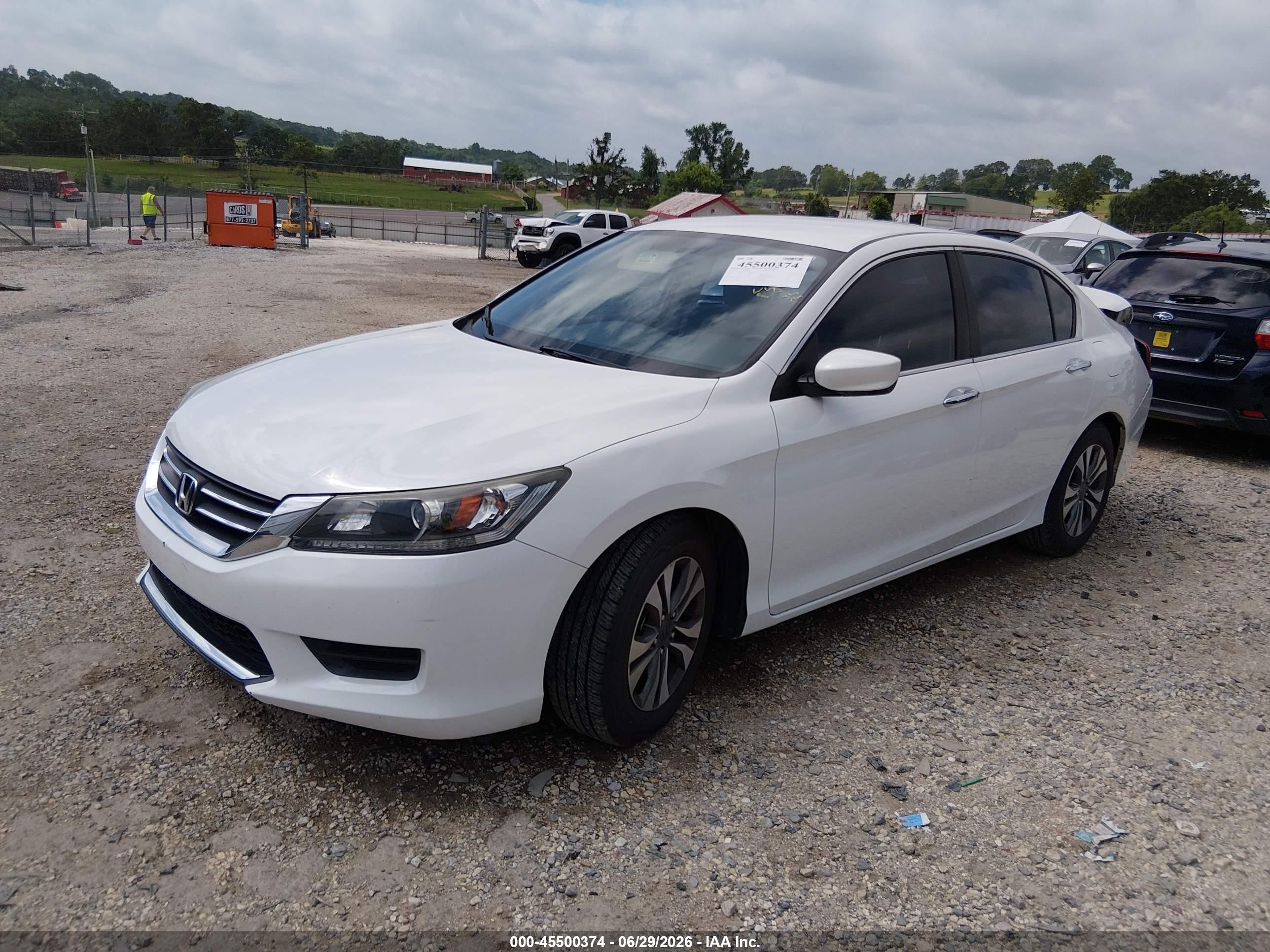 2013 Honda Accord Lx White vin: 1HGCR2F33DA191107