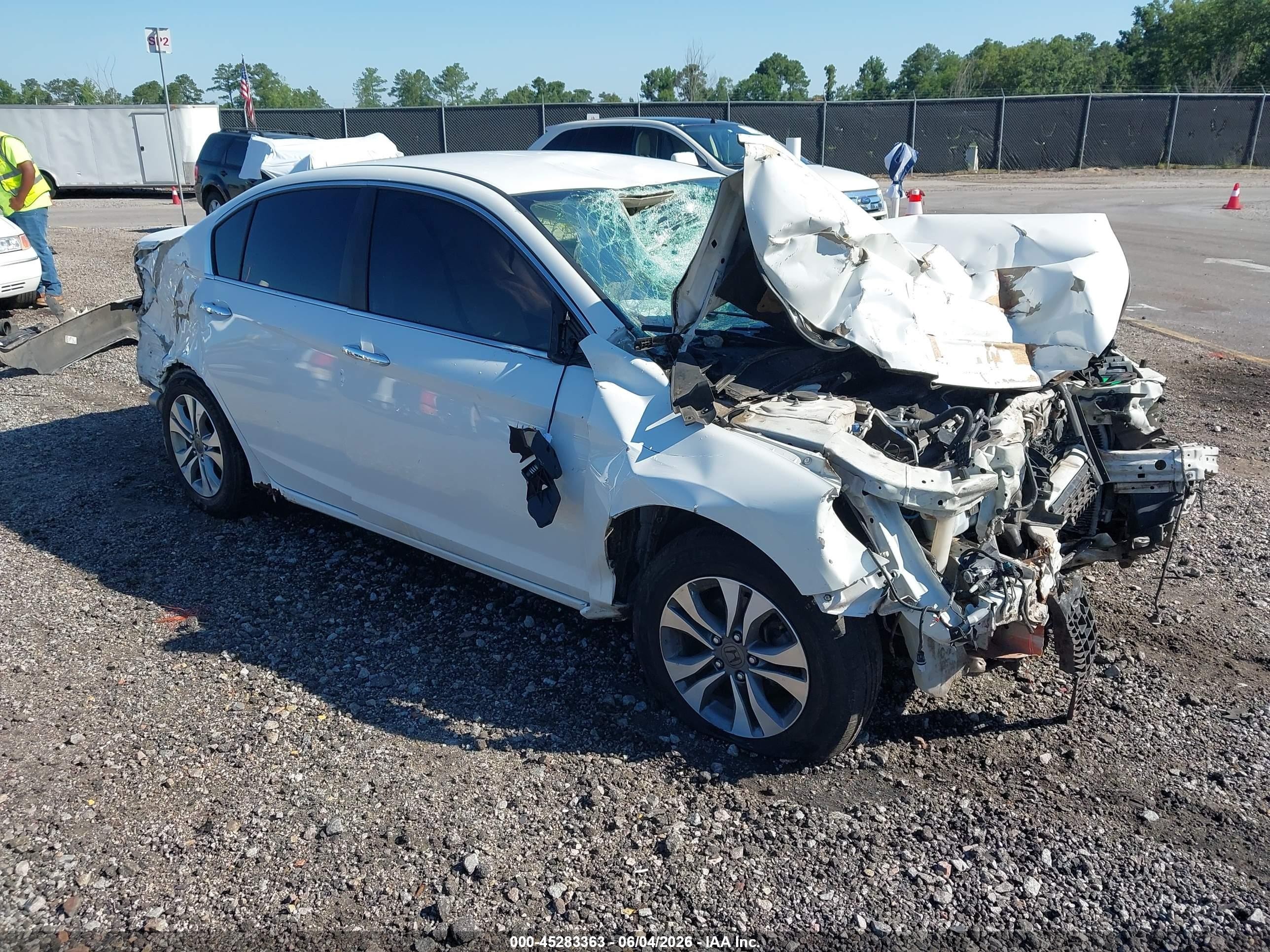 2013 Honda Accord Lx White vin: 1HGCR2F33DA199160