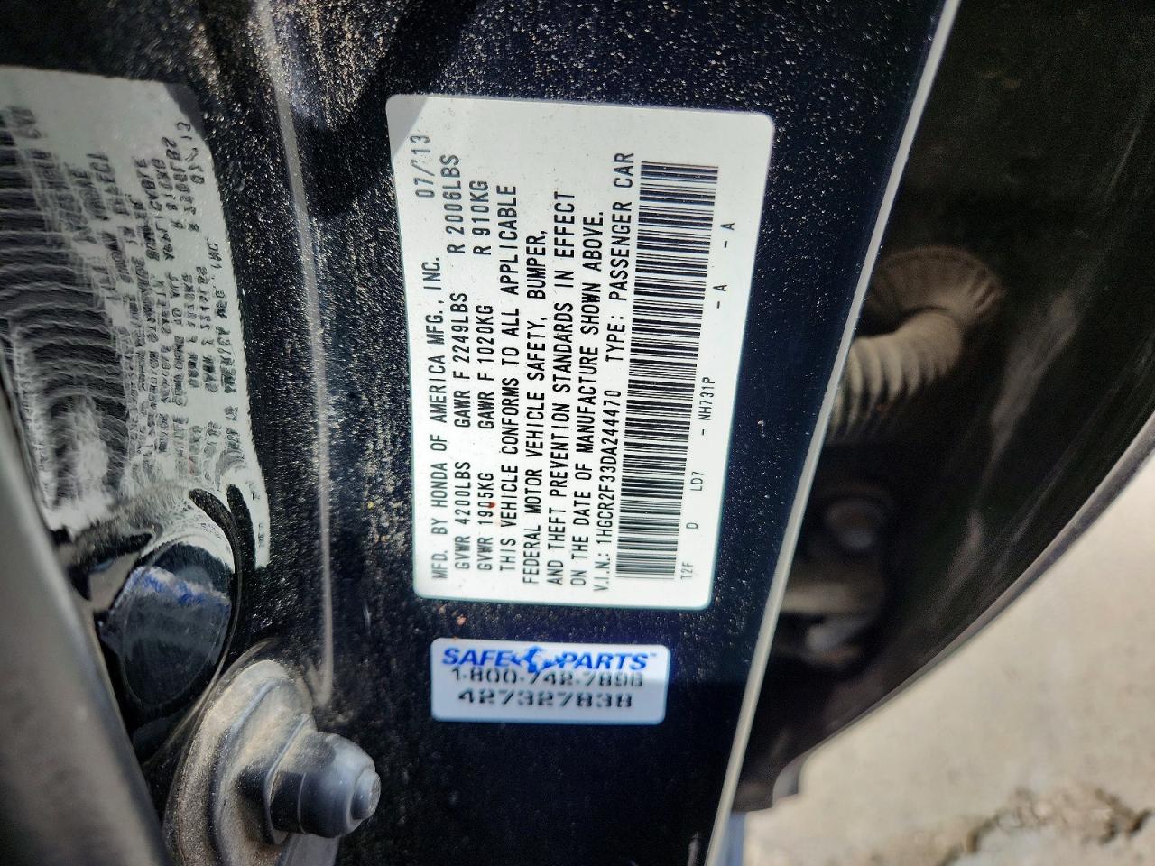2013 Honda Accord Lx Black vin: 1HGCR2F33DA244470