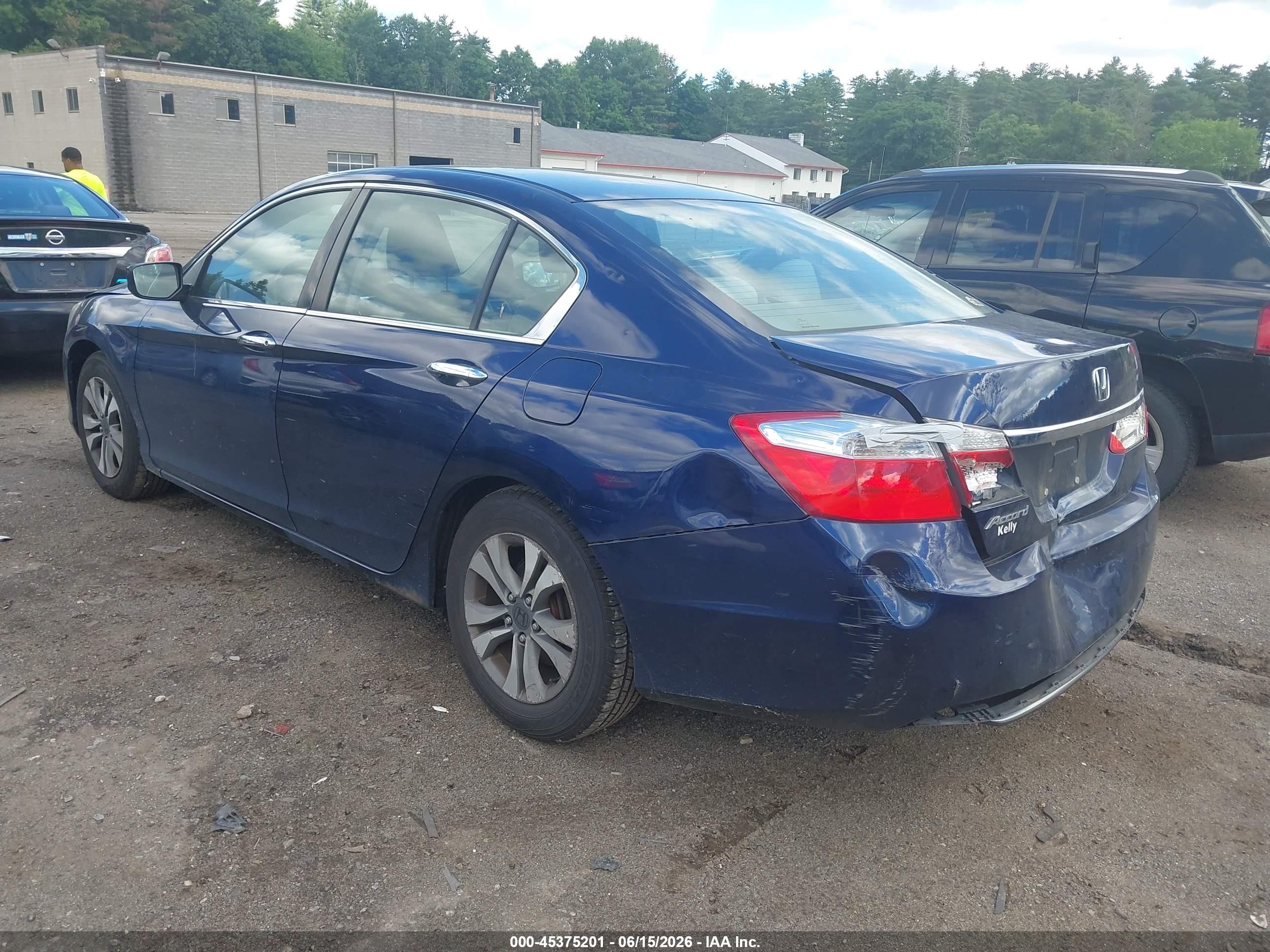 2013 Honda Accord Lx Blue vin: 1HGCR2F33DA274794