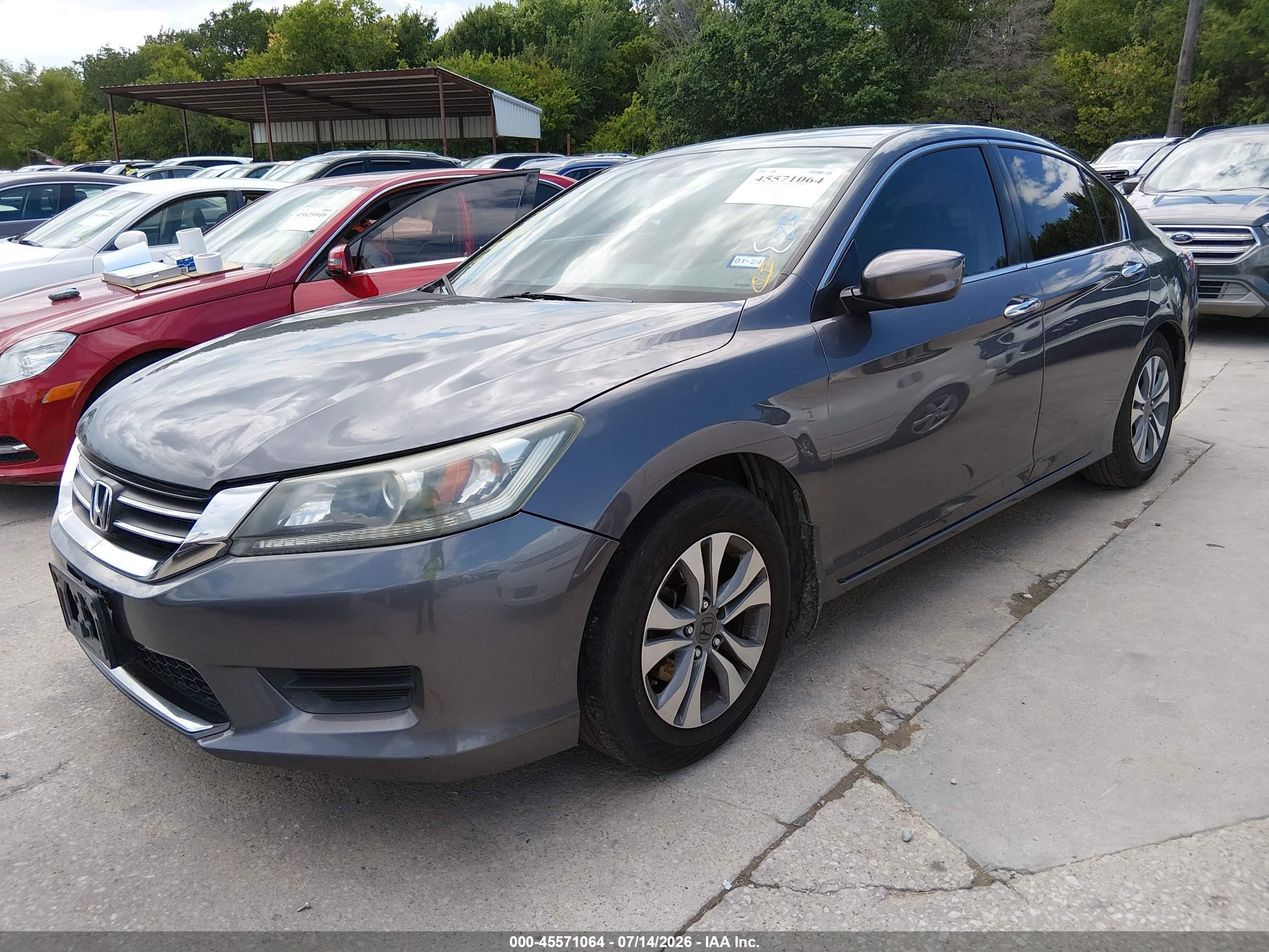 2014 Honda Accord Lx Gray vin: 1HGCR2F33EA011156