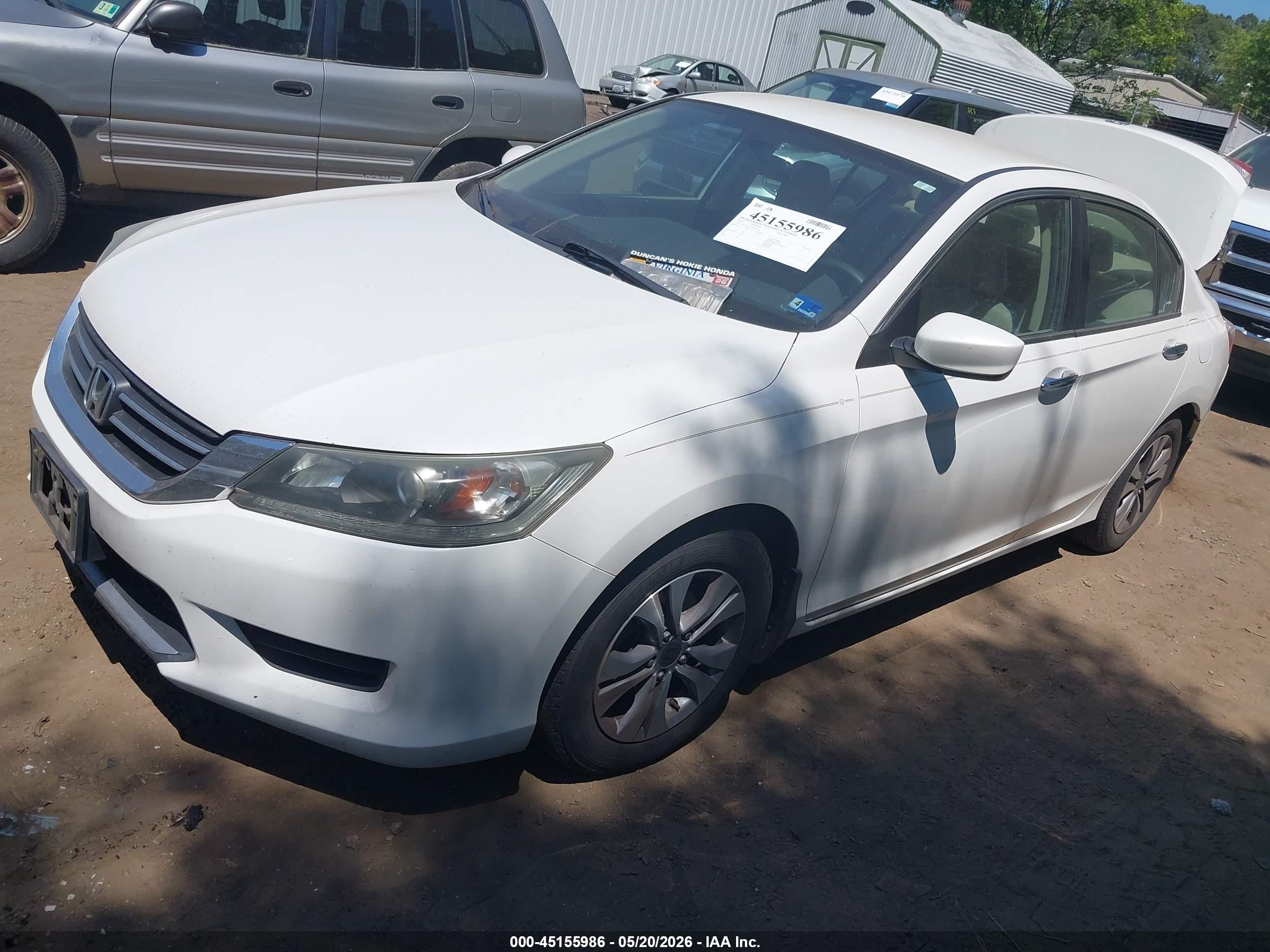 2014 Honda Accord Lx White vin: 1HGCR2F33EA024358