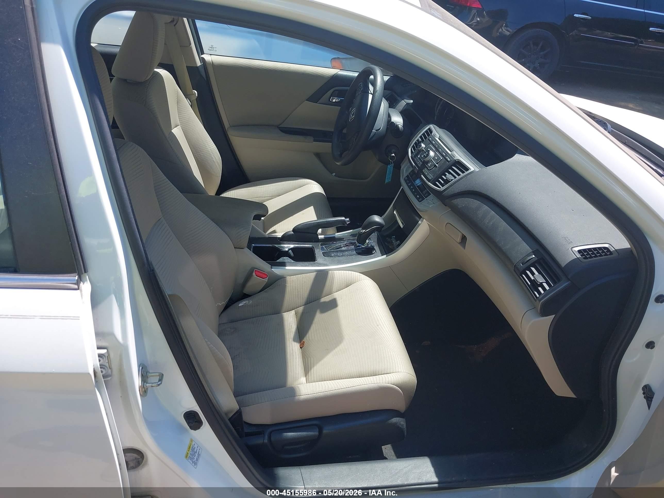 2014 Honda Accord Lx White vin: 1HGCR2F33EA024358