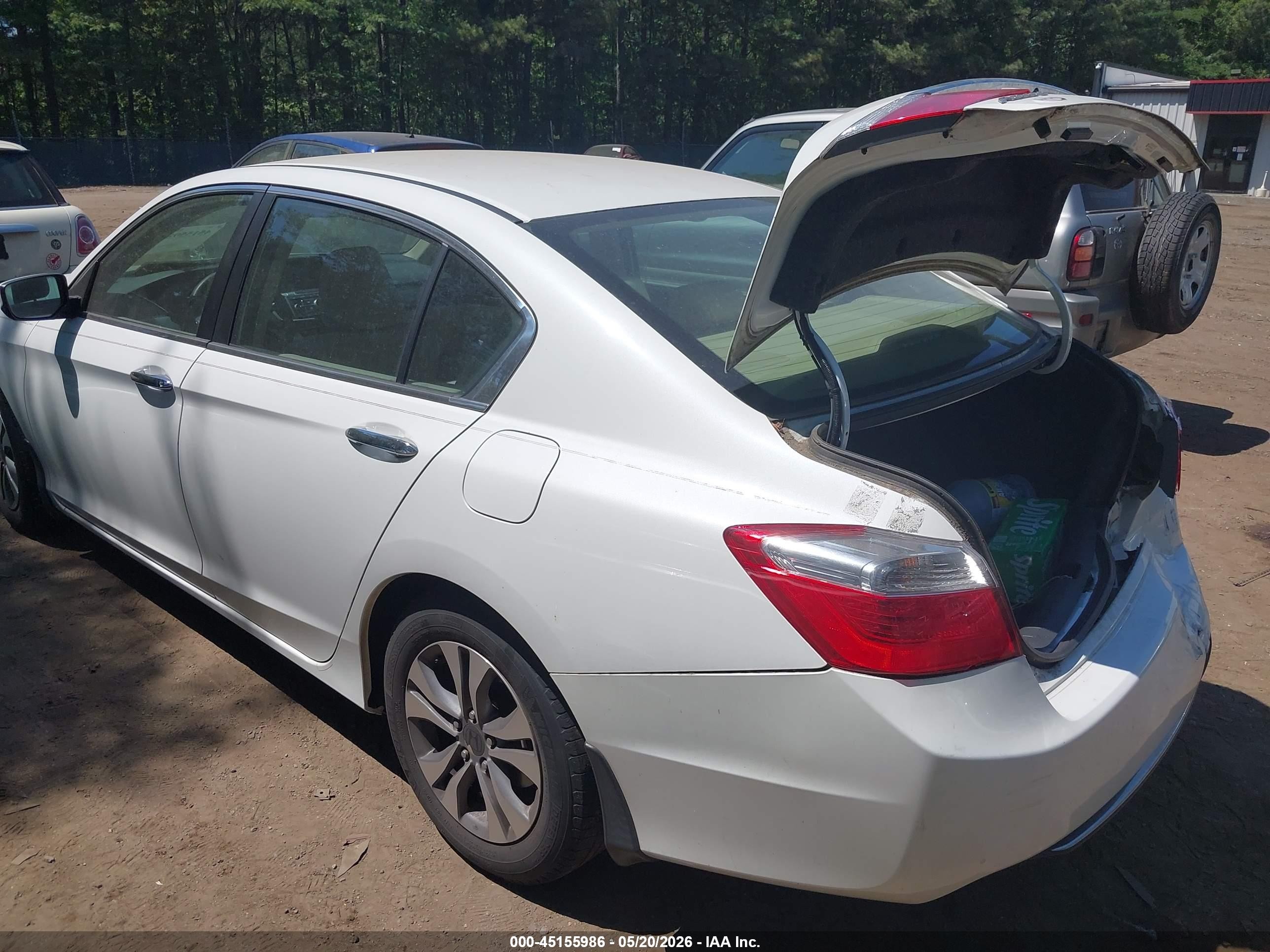 2014 Honda Accord Lx White vin: 1HGCR2F33EA024358