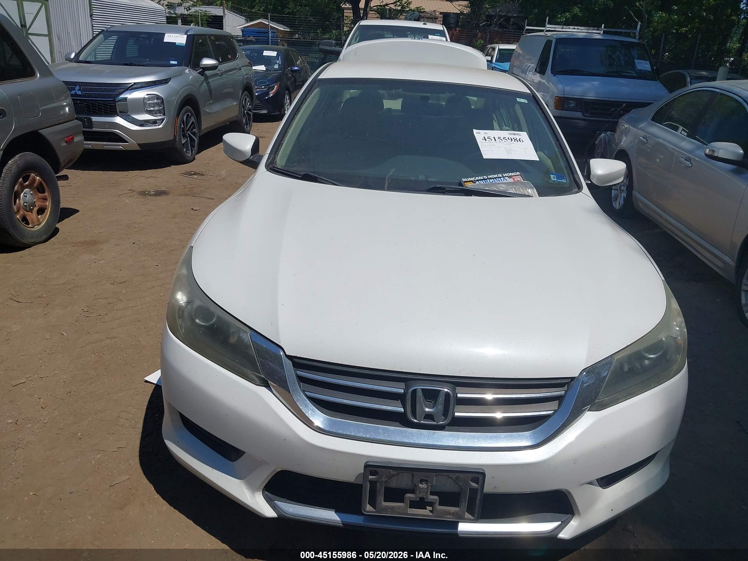 2014 Honda Accord Lx White vin: 1HGCR2F33EA024358