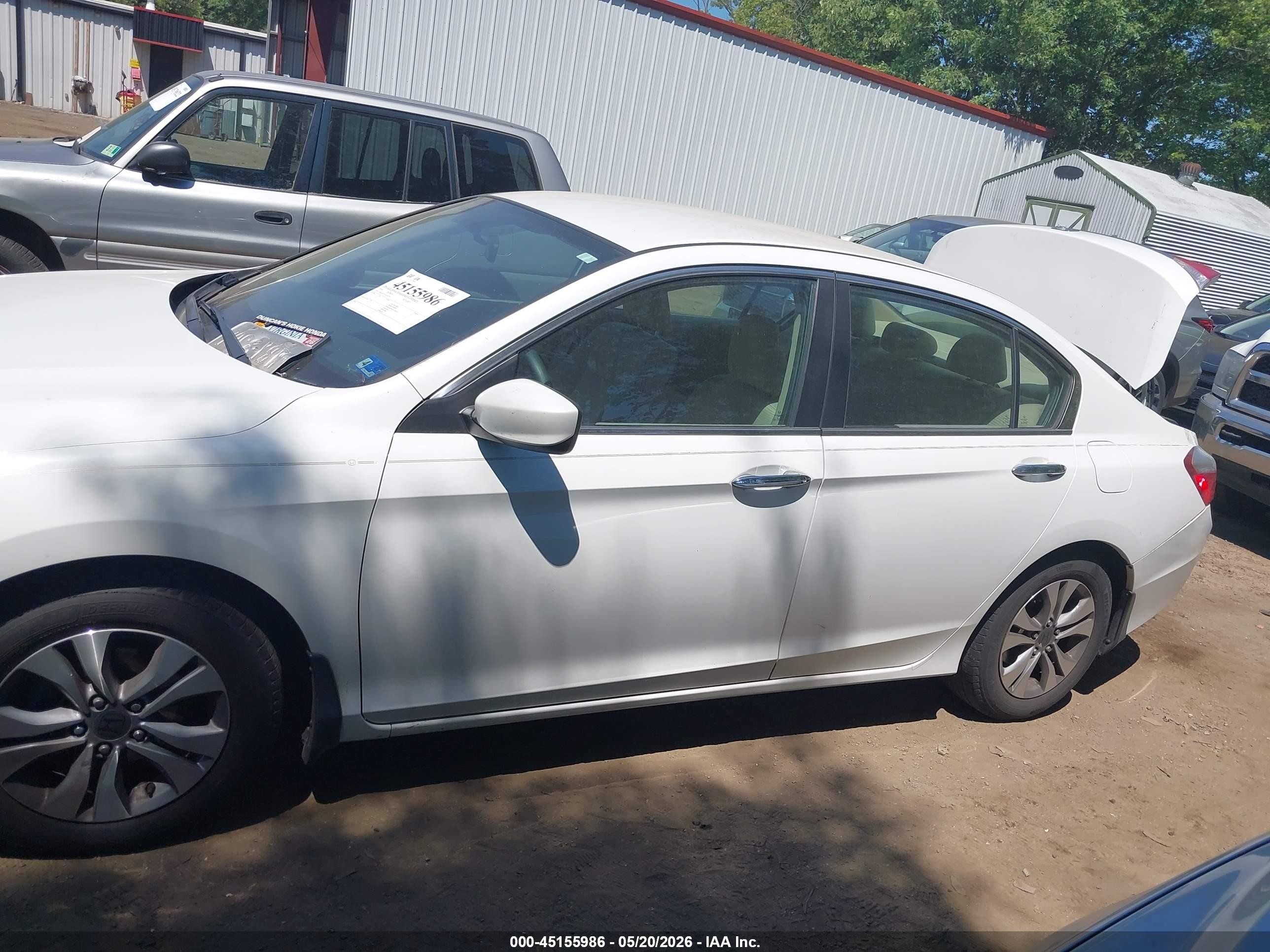 2014 Honda Accord Lx White vin: 1HGCR2F33EA024358