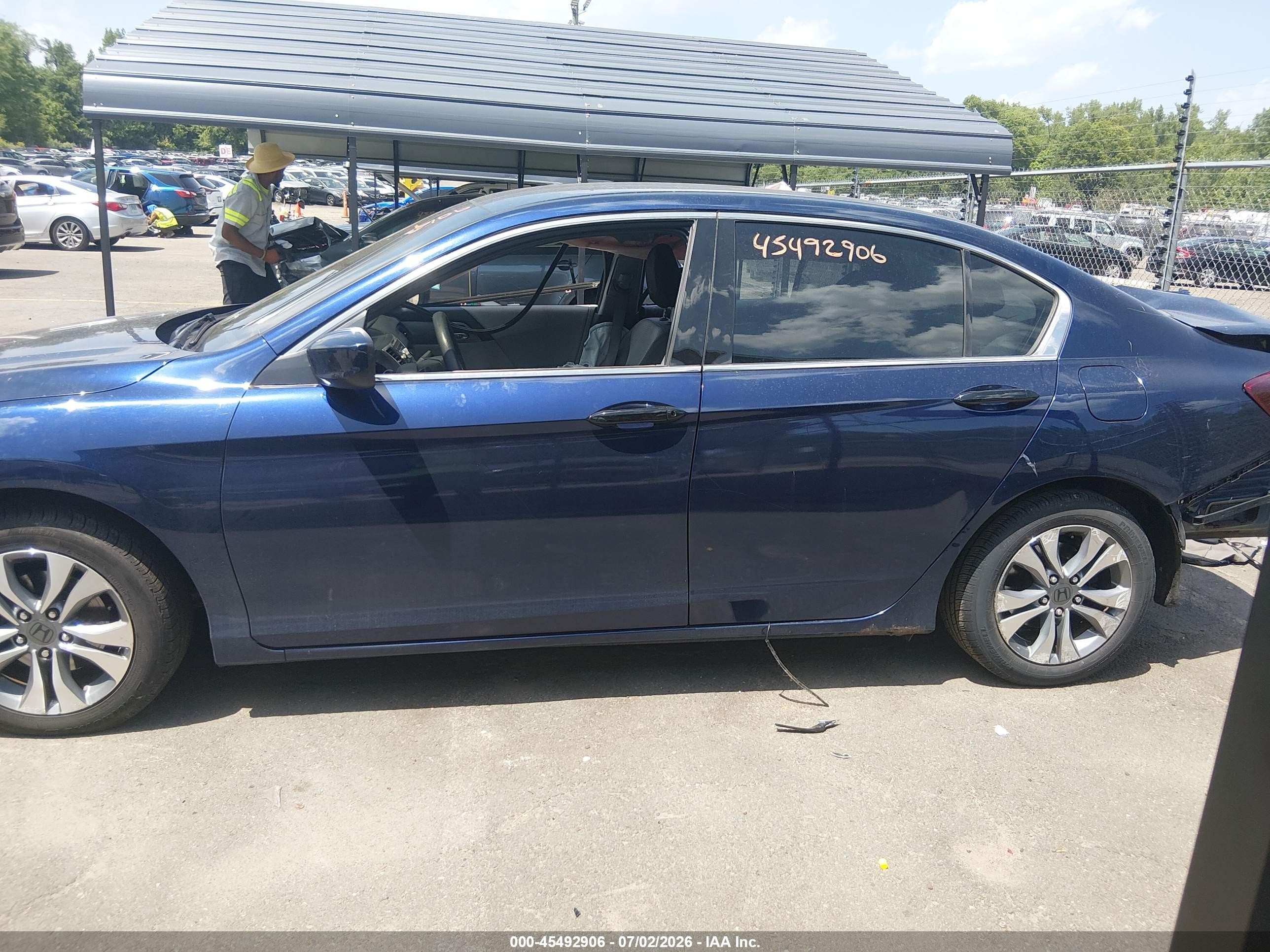 2014 Honda Accord Lx Blue vin: 1HGCR2F33EA195871