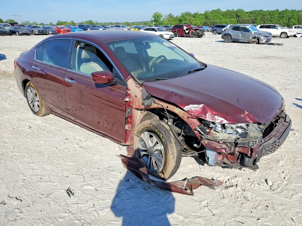 2014 Honda Accord Lx Burgundy vin: 1HGCR2F33EA209882