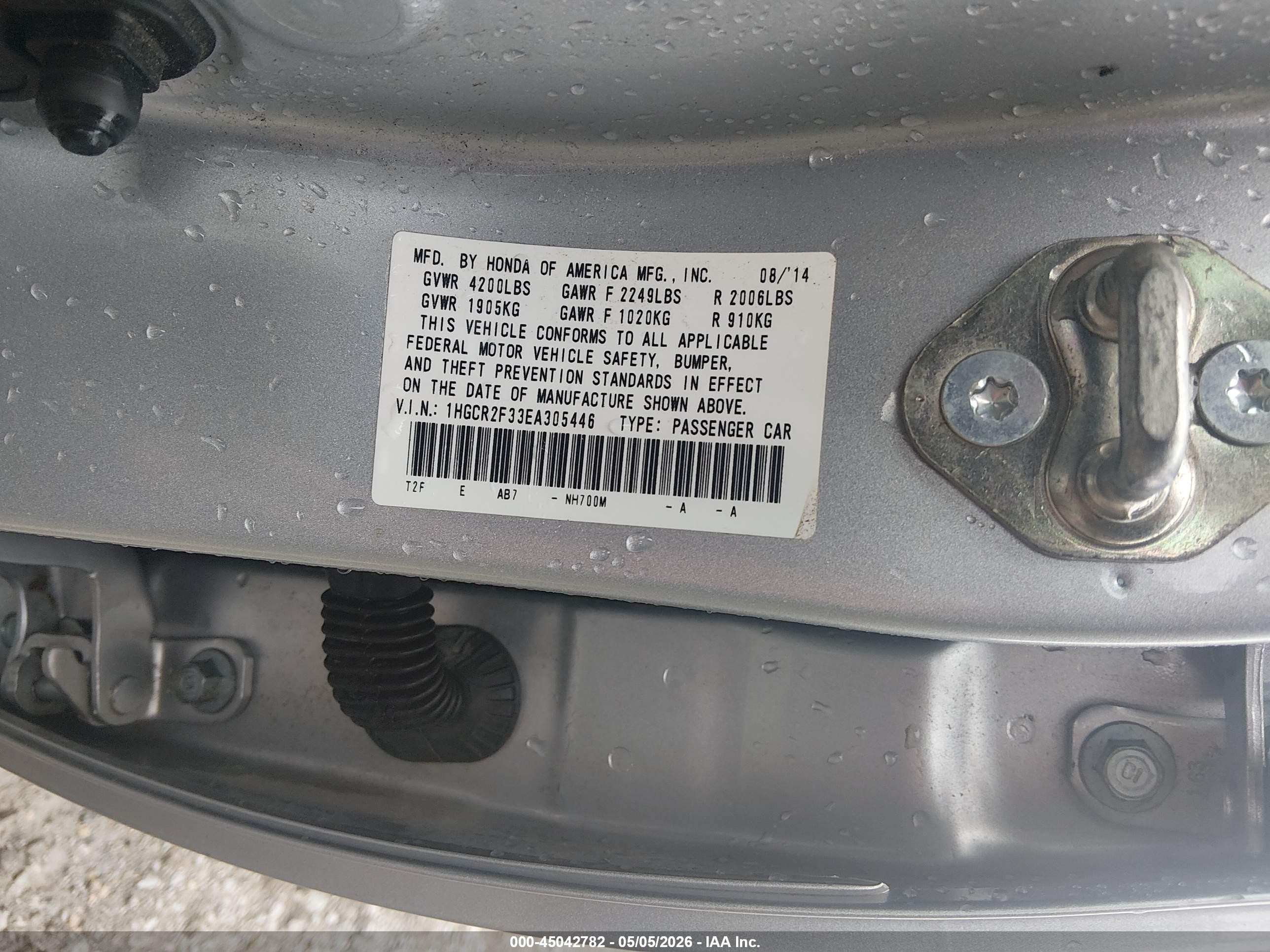 2014 Honda Accord Lx Silver vin: 1HGCR2F33EA305446