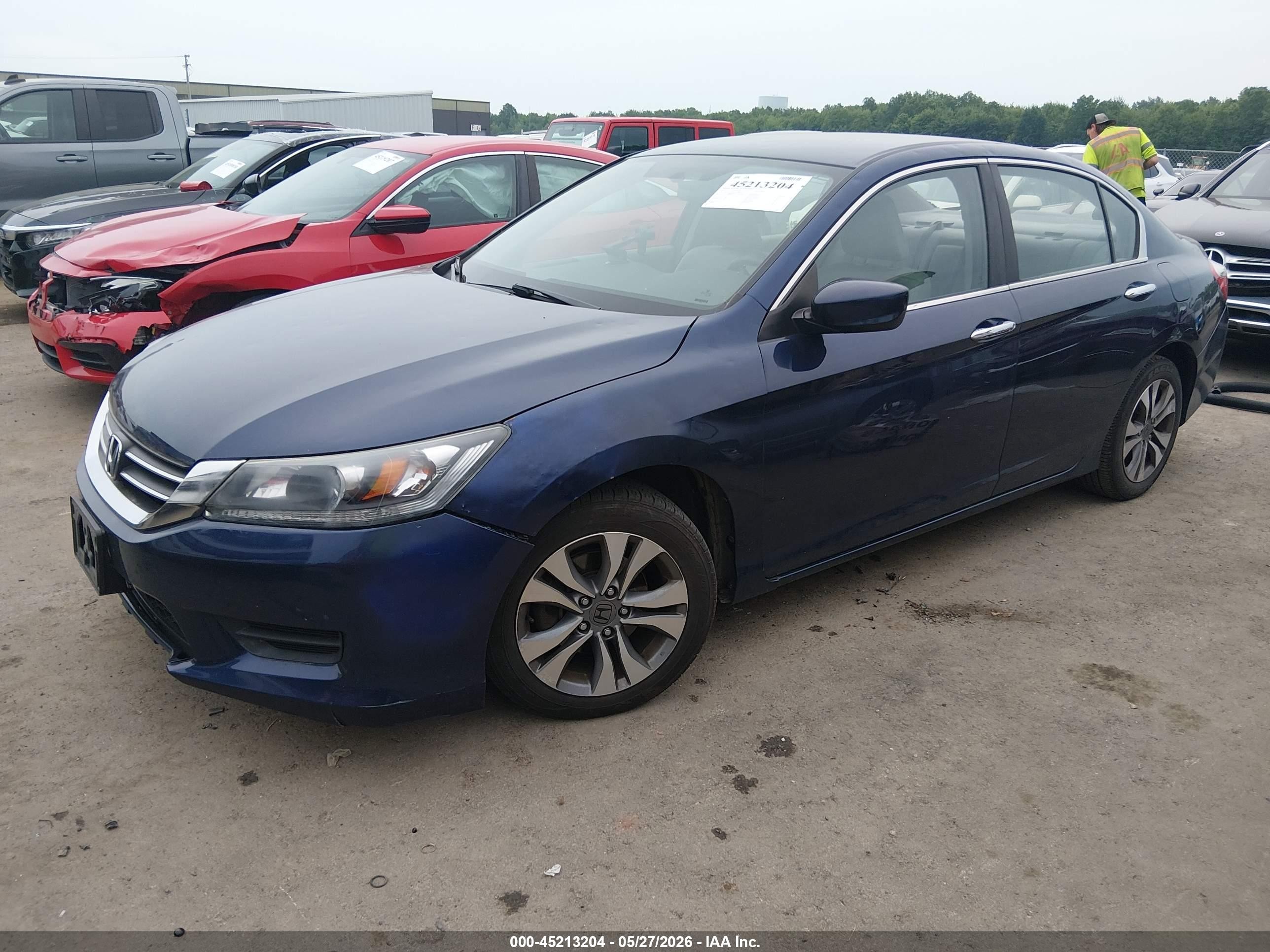 2015 Honda Accord Lx Blue vin: 1HGCR2F33FA086702