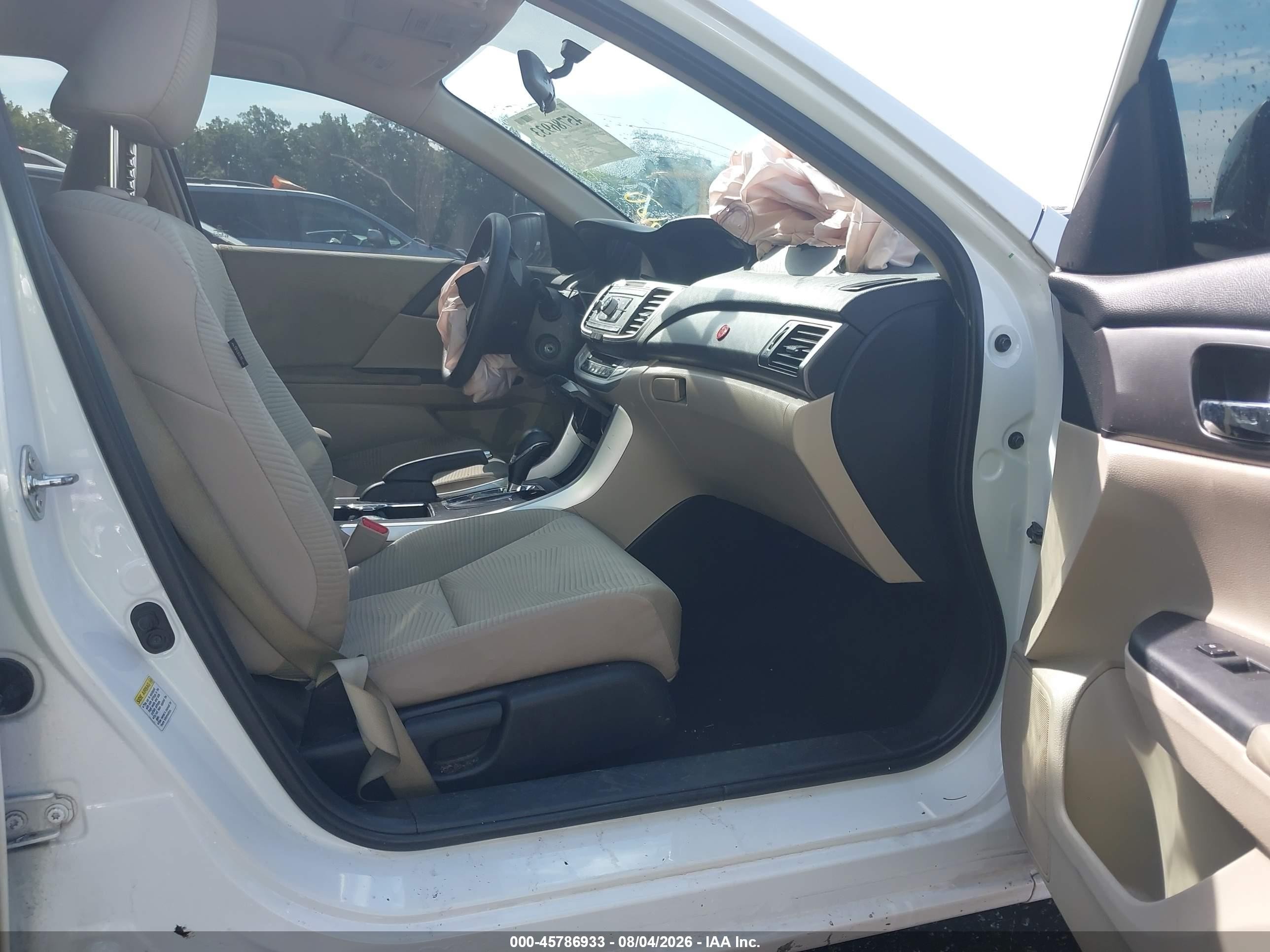 2015 Honda Accord Lx White vin: 1HGCR2F33FA240938