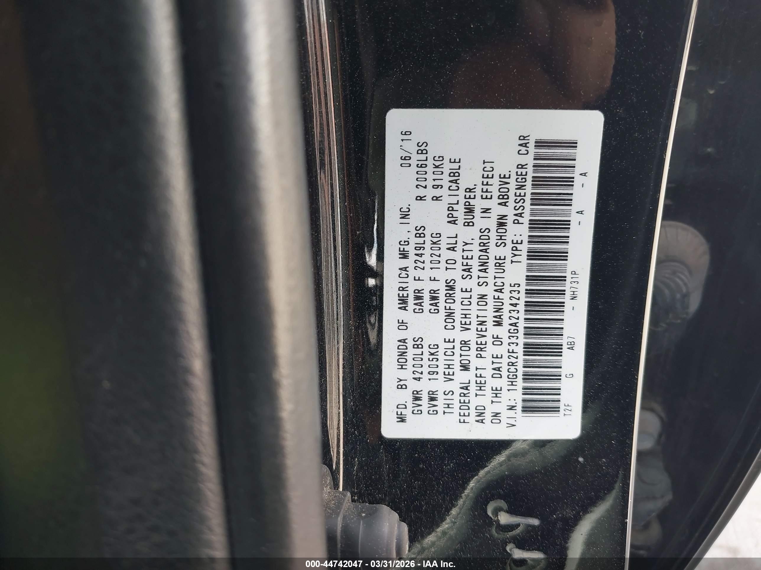 2016 Honda Accord Lx Black vin: 1HGCR2F33GA234235
