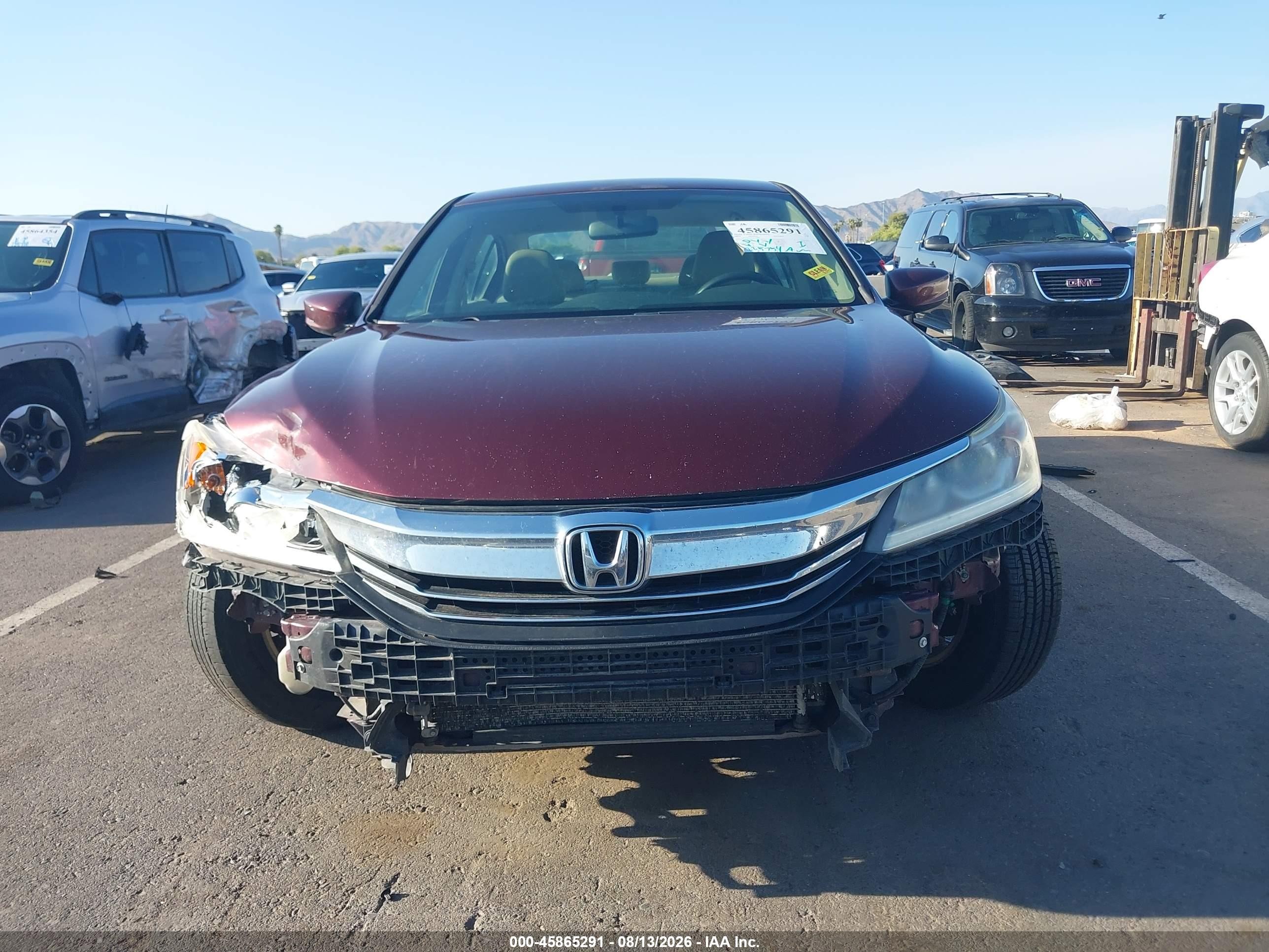 2016 Honda Accord Lx Maroon vin: 1HGCR2F33GA238964