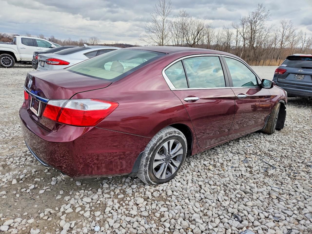 2013 Honda Accord Lx Burgundy vin: 1HGCR2F34DA061398