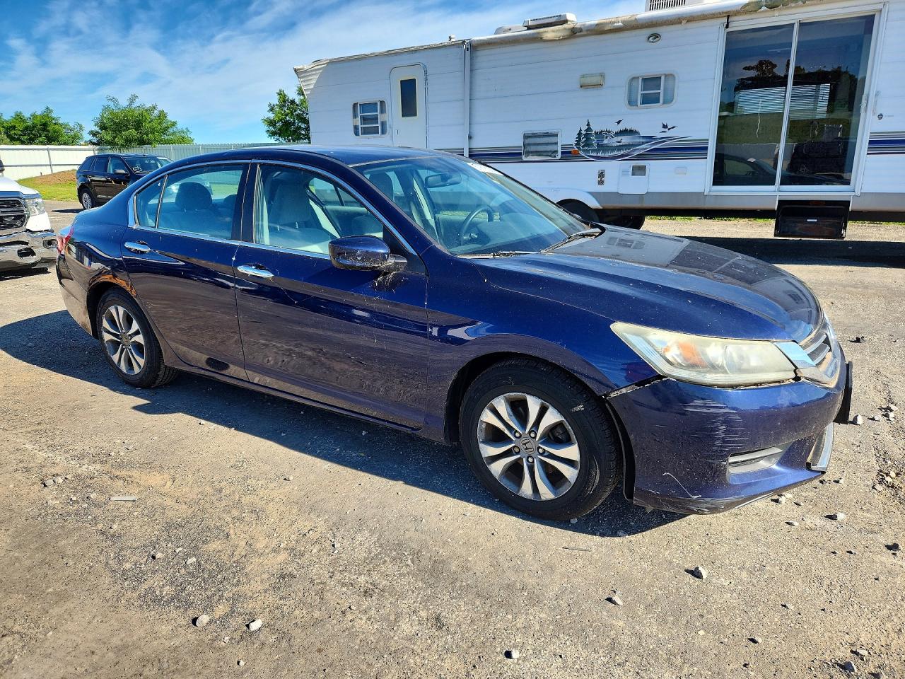 2013 Honda Accord Lx Blue vin: 1HGCR2F34DA118828