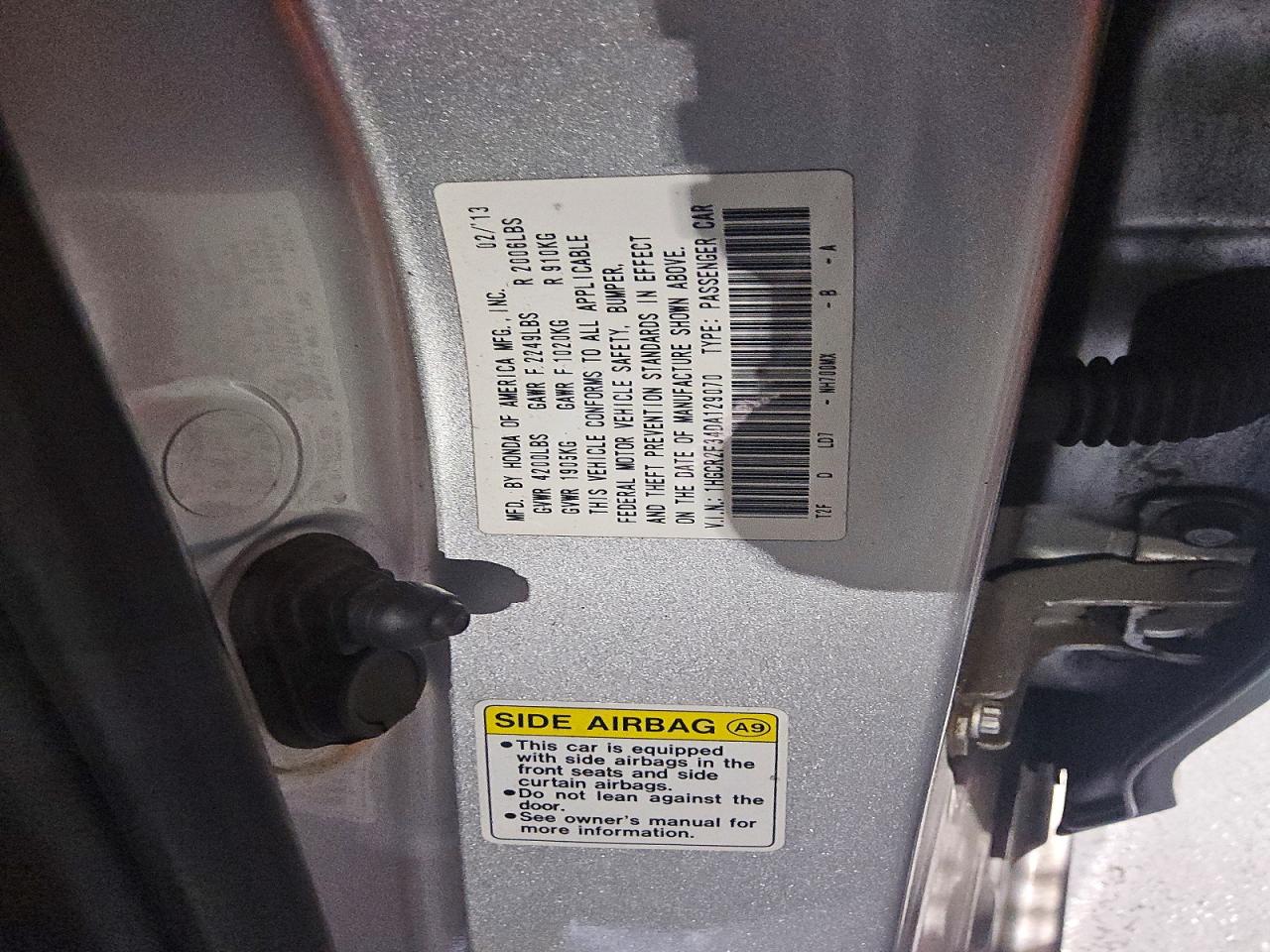 2013 Honda Accord Lx Silver vin: 1HGCR2F34DA129070