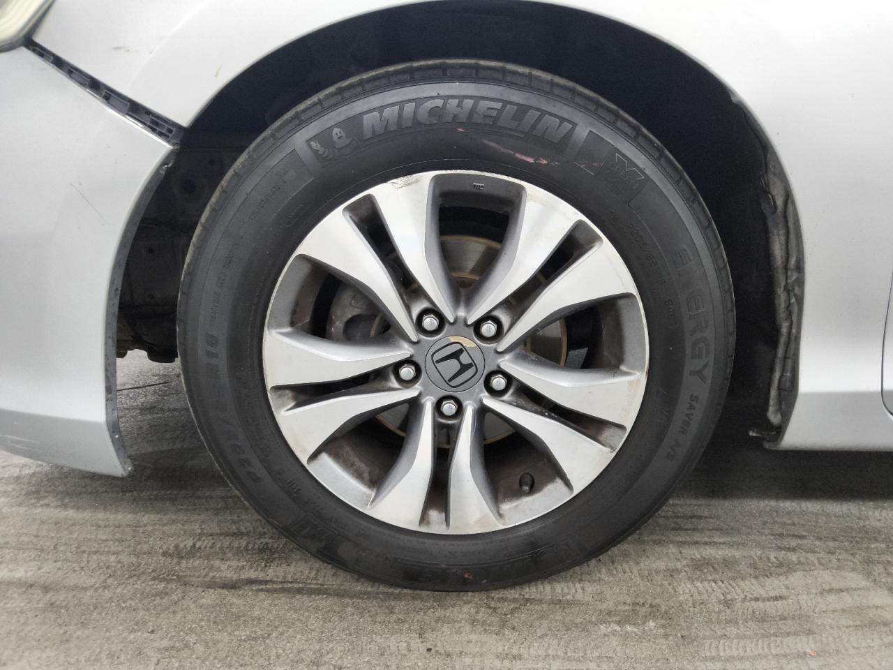 2013 Honda Accord Lx Silver vin: 1HGCR2F34DA129070 Damage: Left Front Wheel, Curb Rash, 7 To 8 Inches