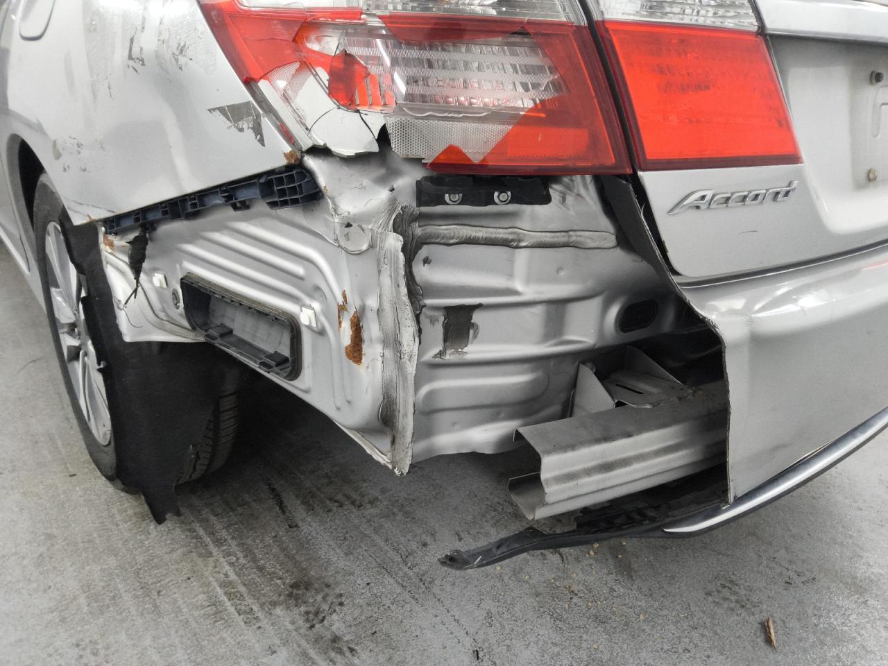 2013 Honda Accord Lx Silver vin: 1HGCR2F34DA129070 Damage: Rear Bumper/Cover, Broken, Replacement Required