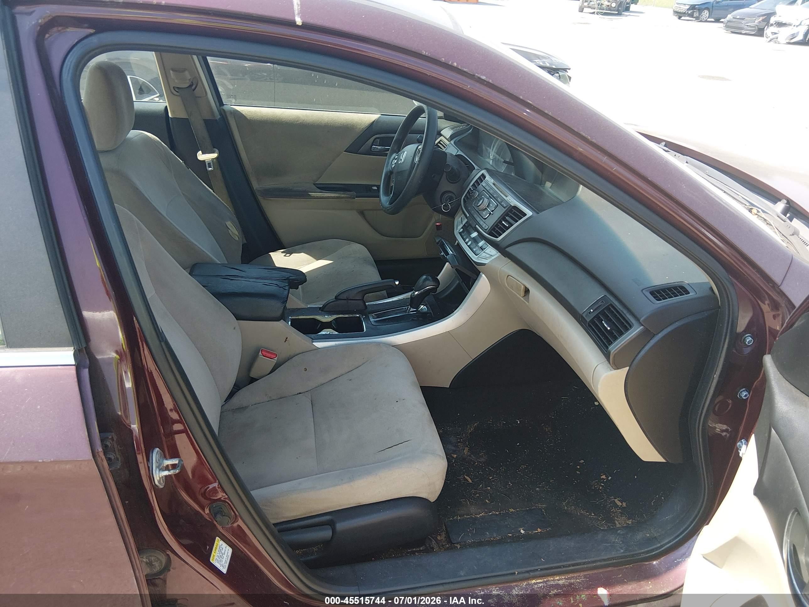2013 Honda Accord Lx Бордовый vin: 1HGCR2F34DA172596