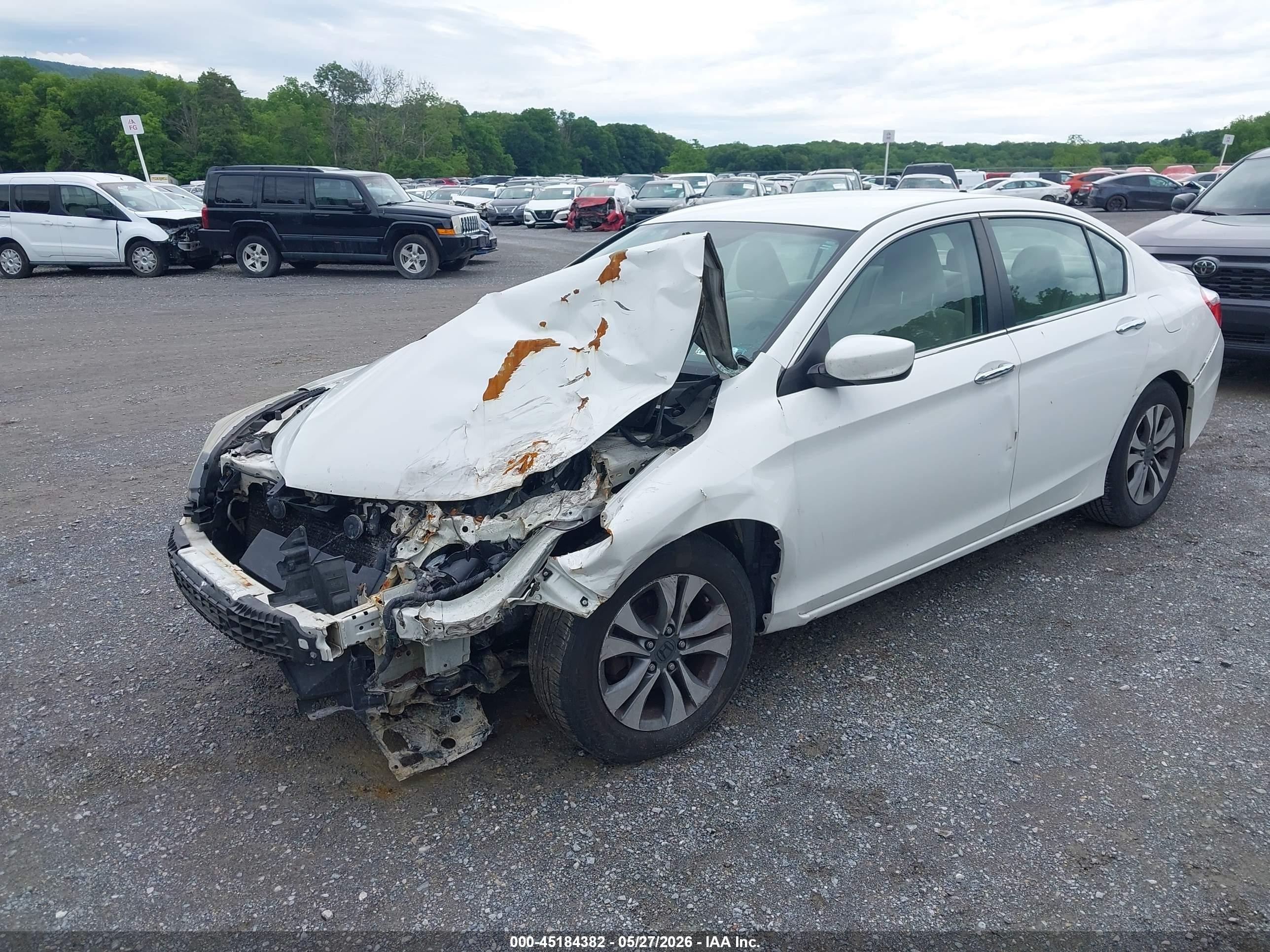 2013 Honda Accord Lx White vin: 1HGCR2F34DA176552