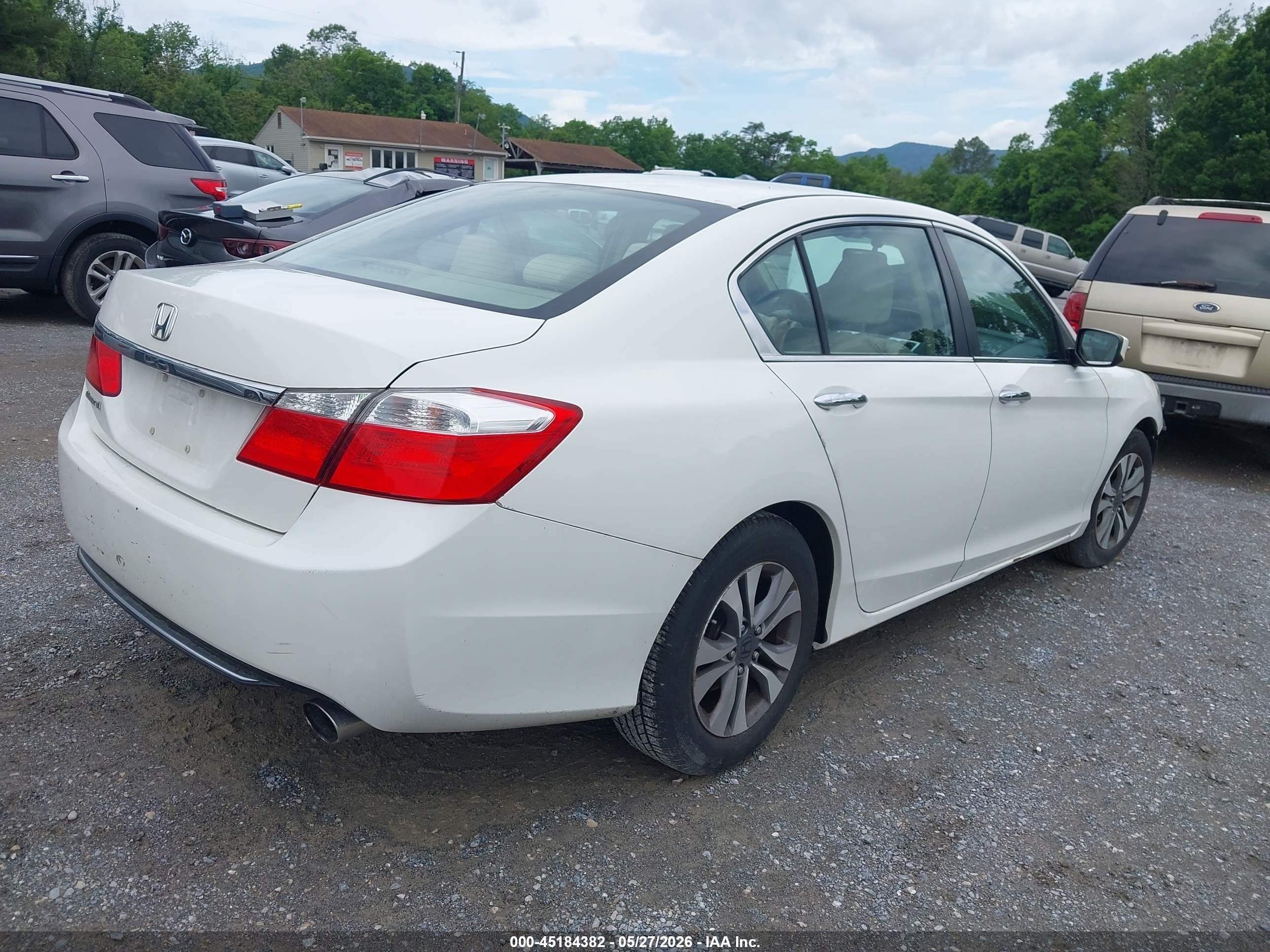 2013 Honda Accord Lx White vin: 1HGCR2F34DA176552