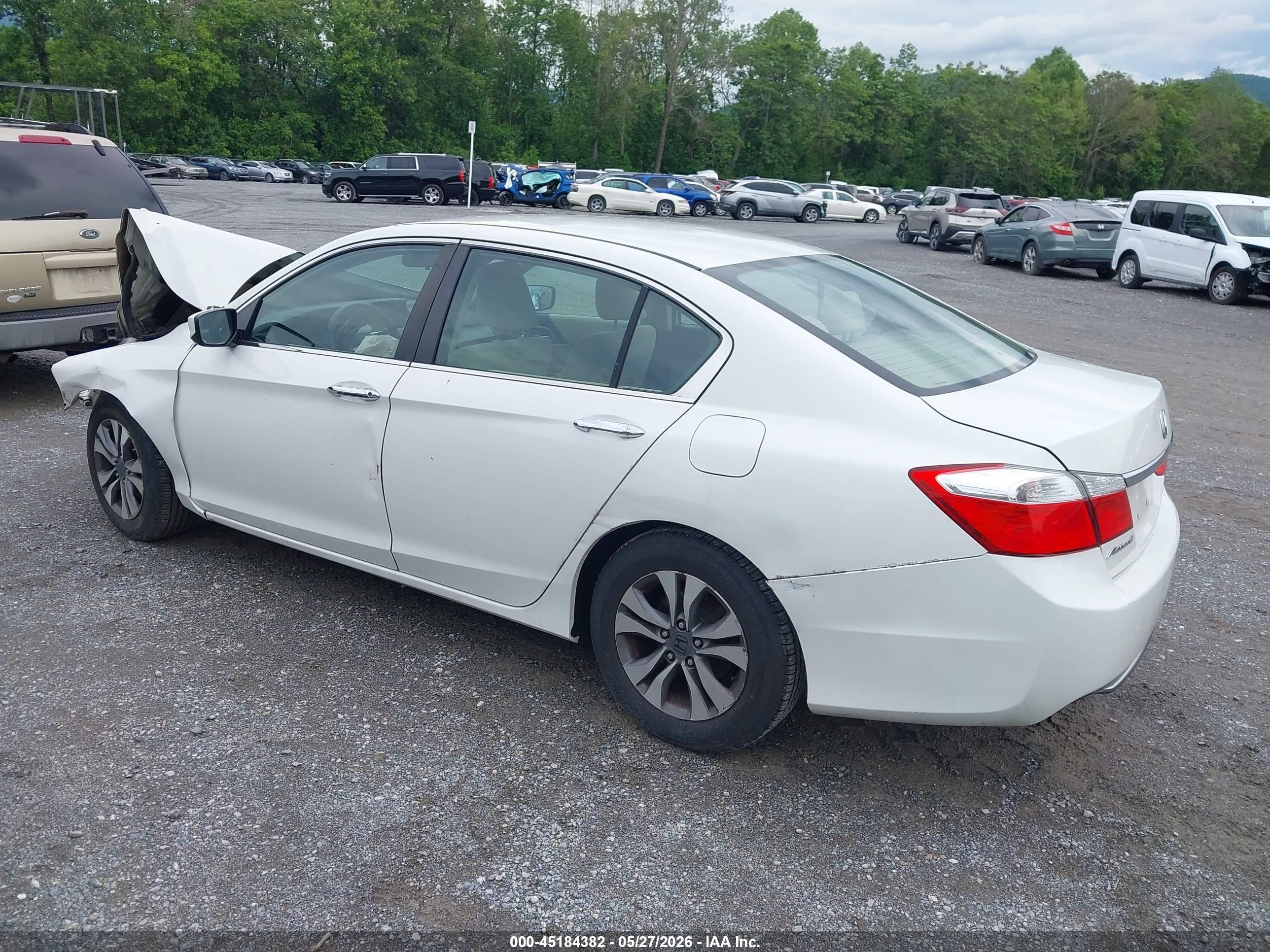 2013 Honda Accord Lx White vin: 1HGCR2F34DA176552