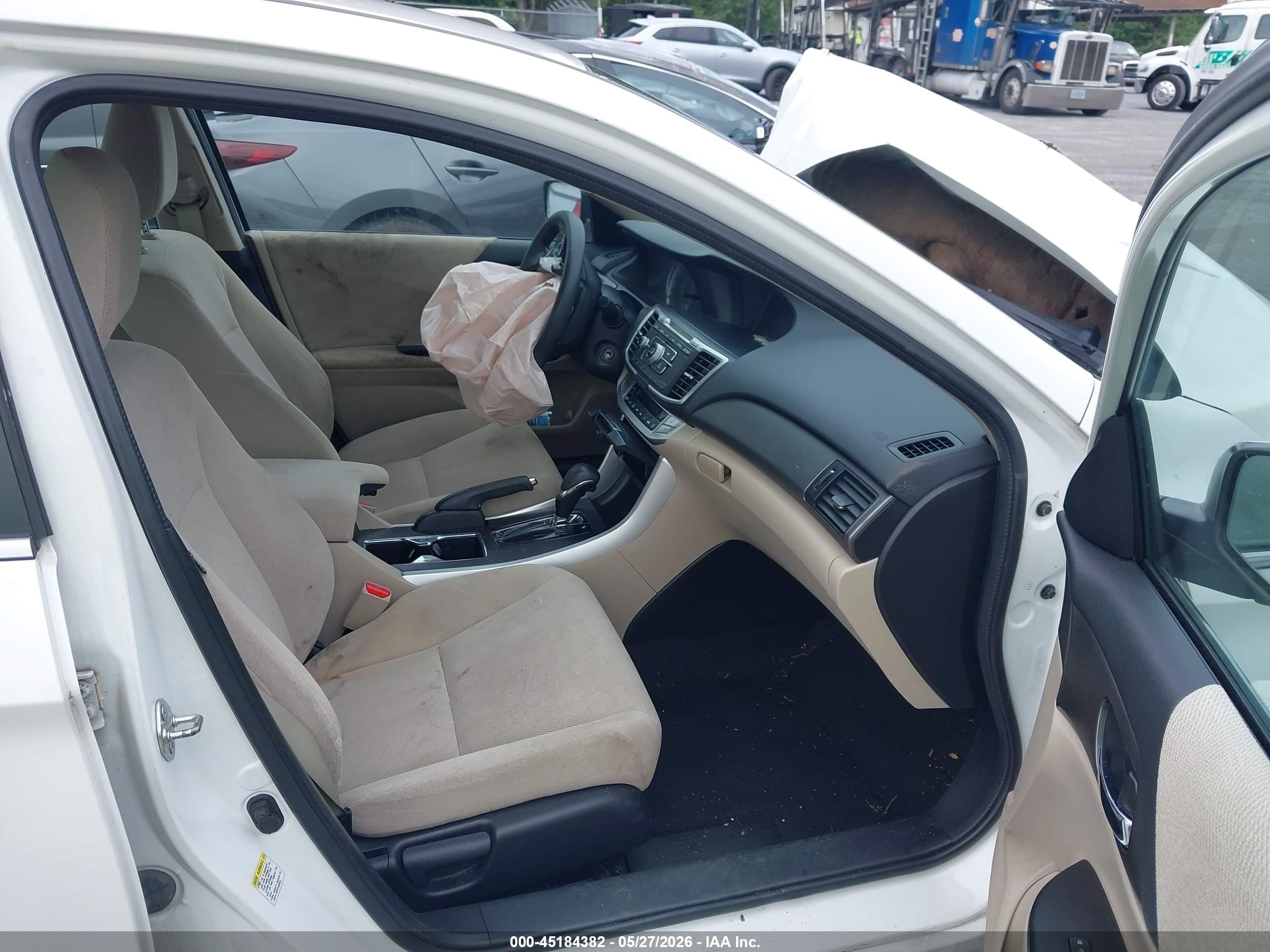 2013 Honda Accord Lx White vin: 1HGCR2F34DA176552