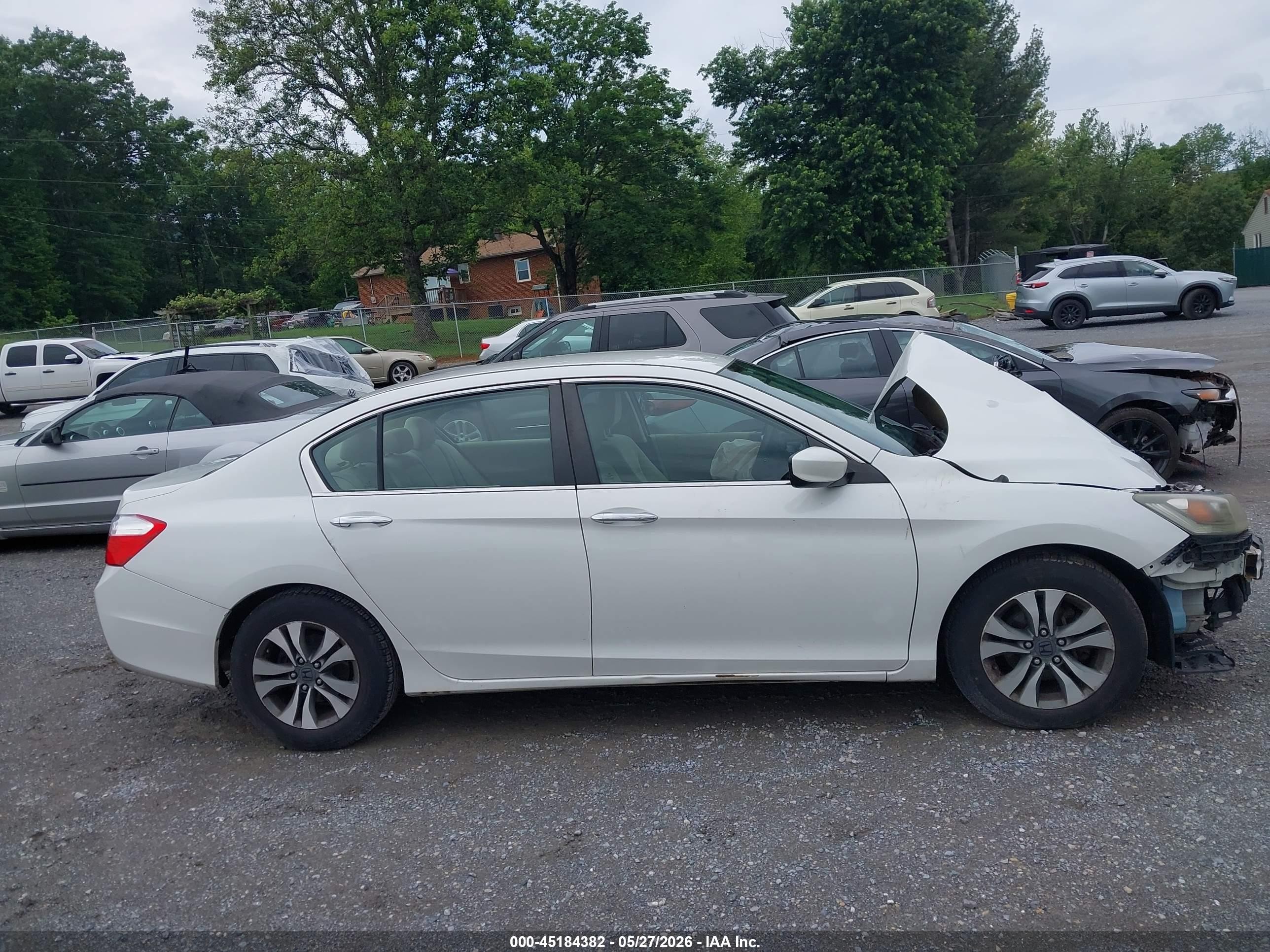 2013 Honda Accord Lx White vin: 1HGCR2F34DA176552