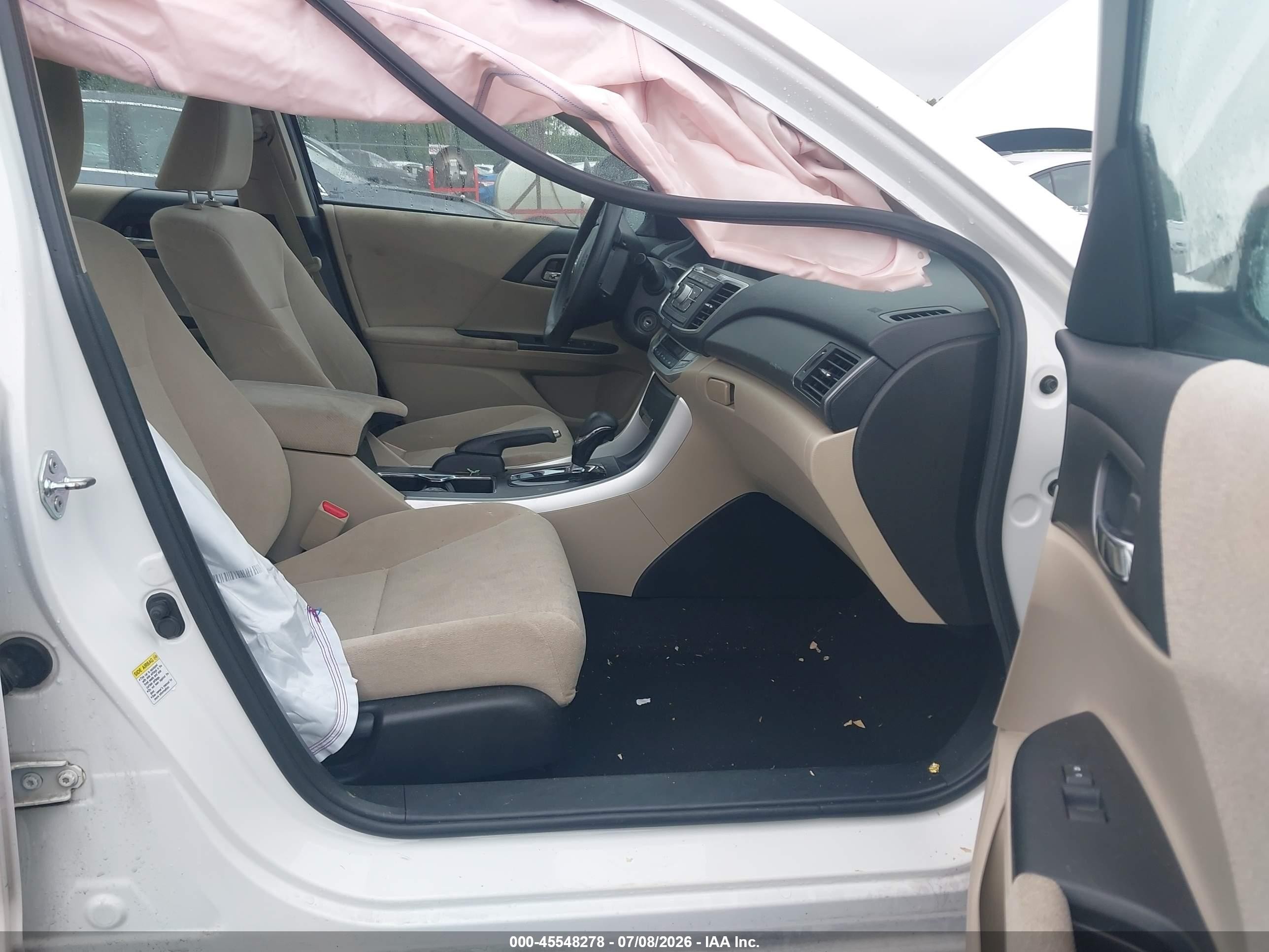 2013 Honda Accord Lx White vin: 1HGCR2F34DA230724