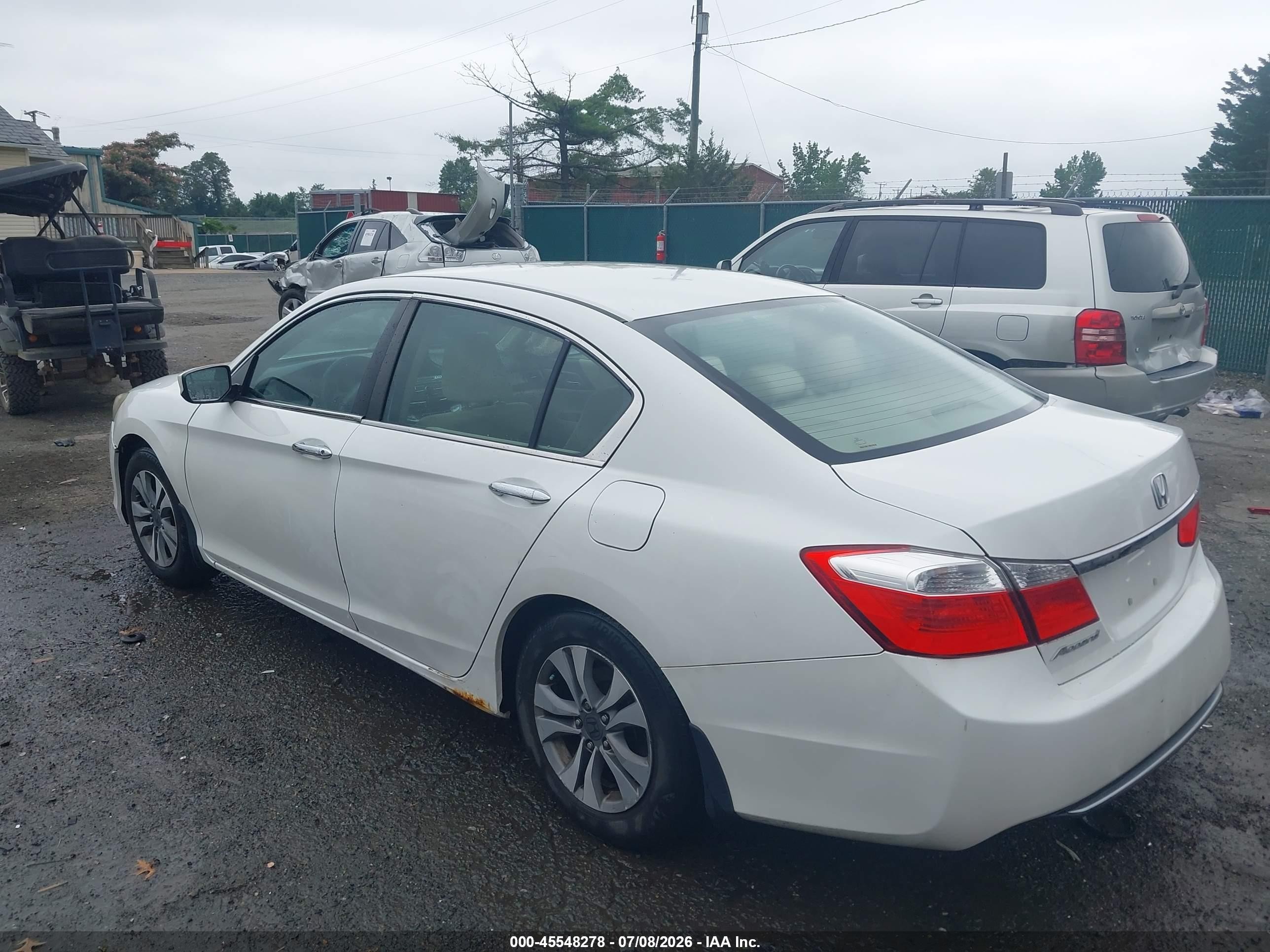 2013 Honda Accord Lx White vin: 1HGCR2F34DA230724