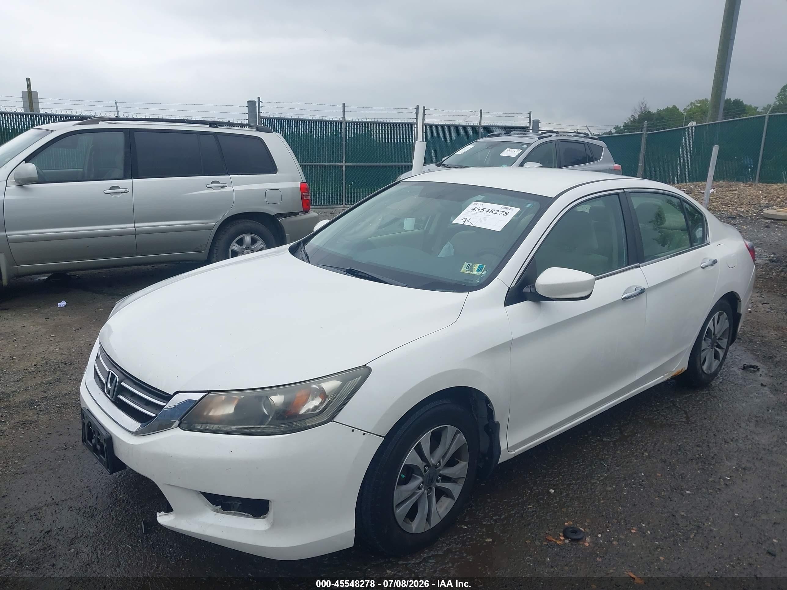 2013 Honda Accord Lx White vin: 1HGCR2F34DA230724